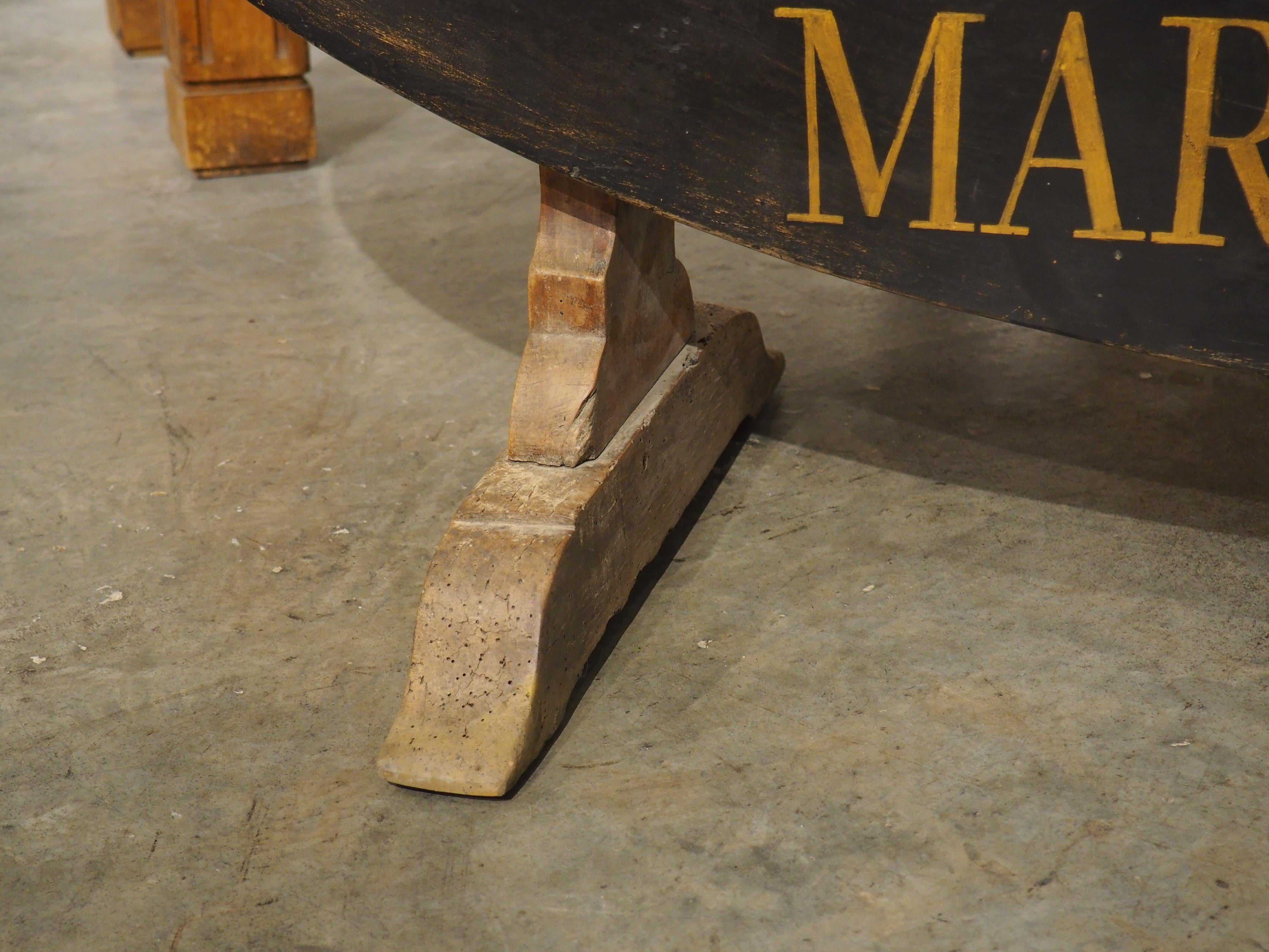 19th Century French Tilt-Top Painted Wine Tasting Table, Grand Vins de Bordeaux For Sale 7