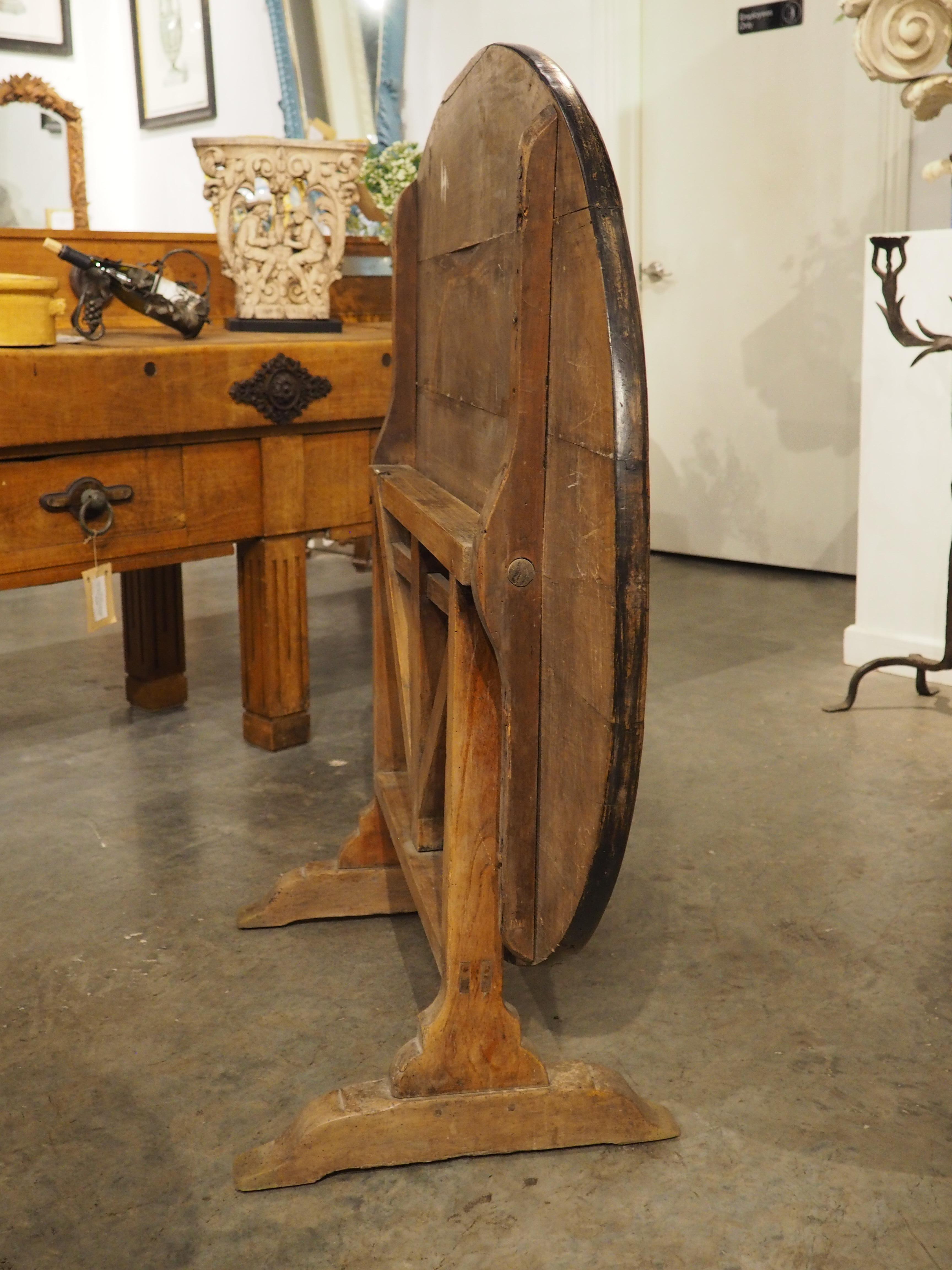19th Century French Tilt-Top Painted Wine Tasting Table, Grand Vins de Bordeaux For Sale 9