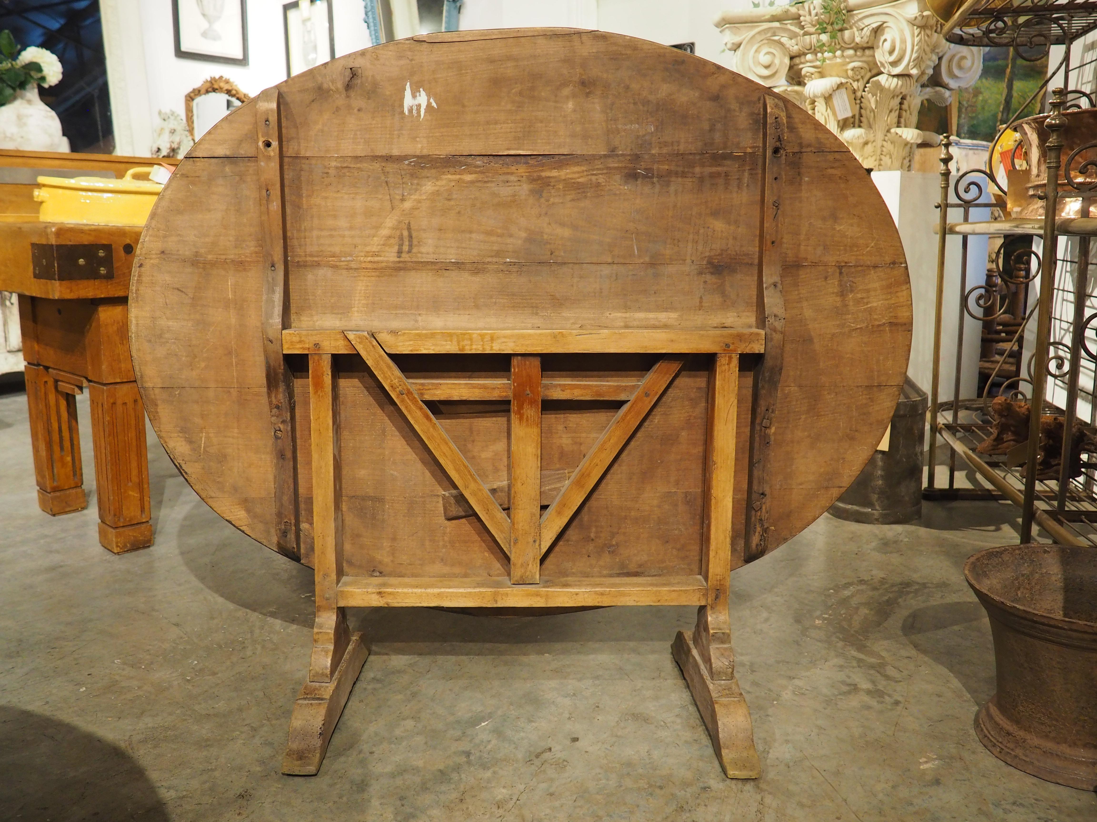 19th Century French Tilt-Top Painted Wine Tasting Table, Grand Vins de Bordeaux For Sale 10