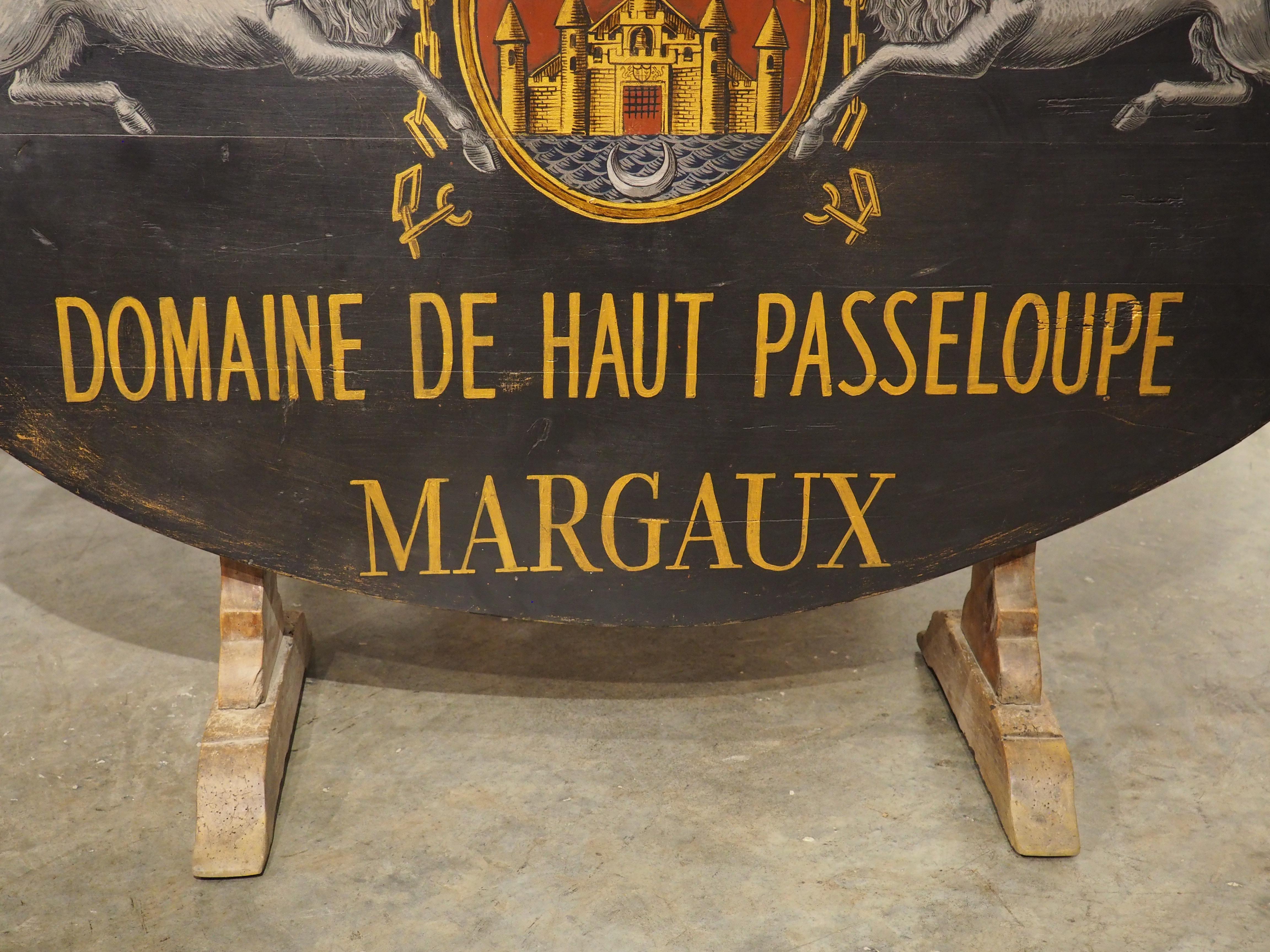19th Century French Tilt-Top Painted Wine Tasting Table, Grand Vins de Bordeaux For Sale 1