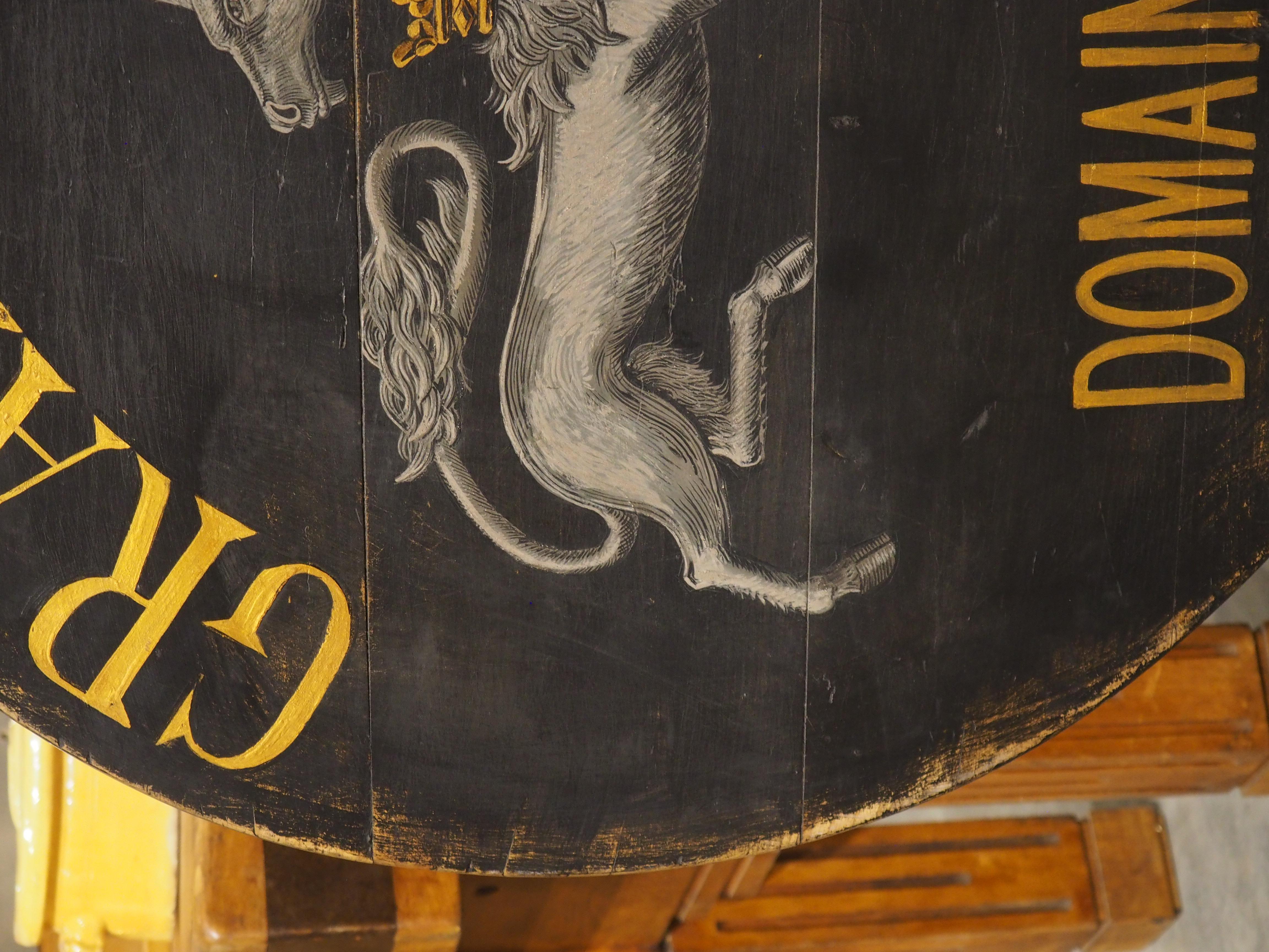 19th Century French Tilt-Top Painted Wine Tasting Table, Grand Vins de Bordeaux For Sale 2