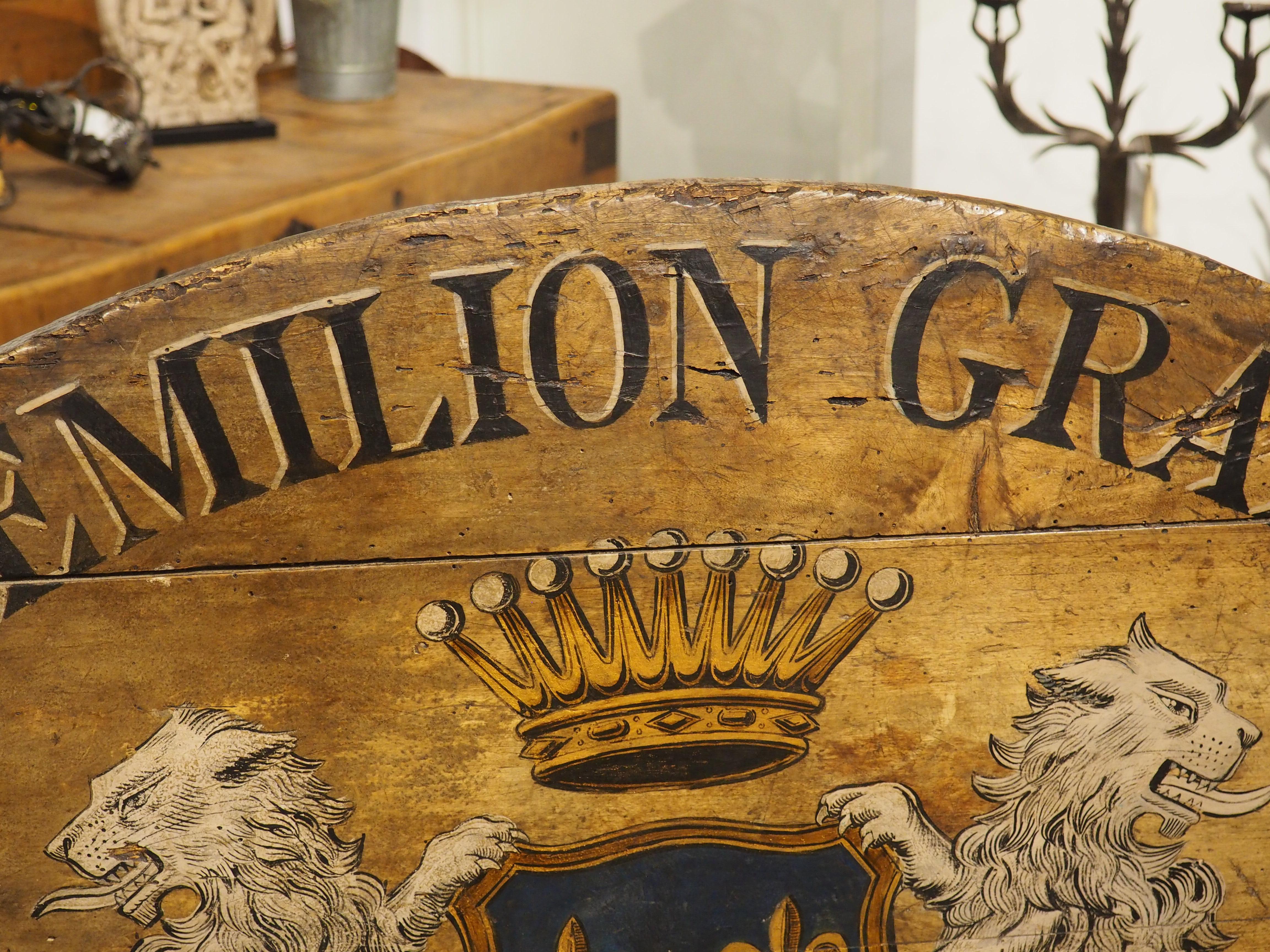 Tavolo da degustazione francese del XIX secolo, dipinto a ribalta, Saint-Emilion Grand Cru in vendita 3