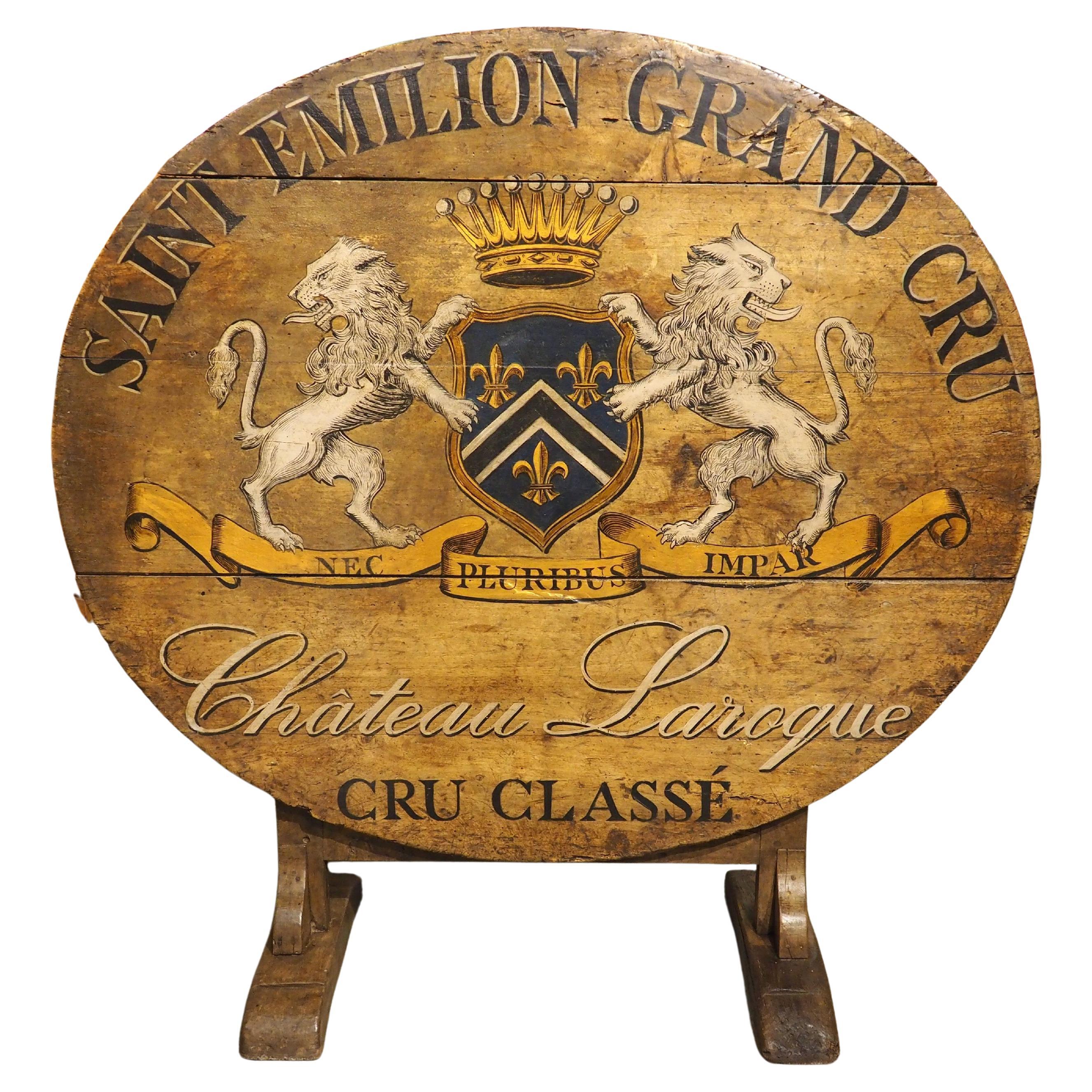 Tavolo da degustazione francese del XIX secolo, dipinto a ribalta, Saint-Emilion Grand Cru in vendita
