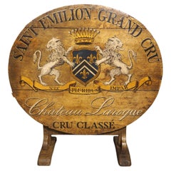 Tavolo da degustazione francese del XIX secolo, dipinto a ribalta, Saint-Emilion Grand Cru