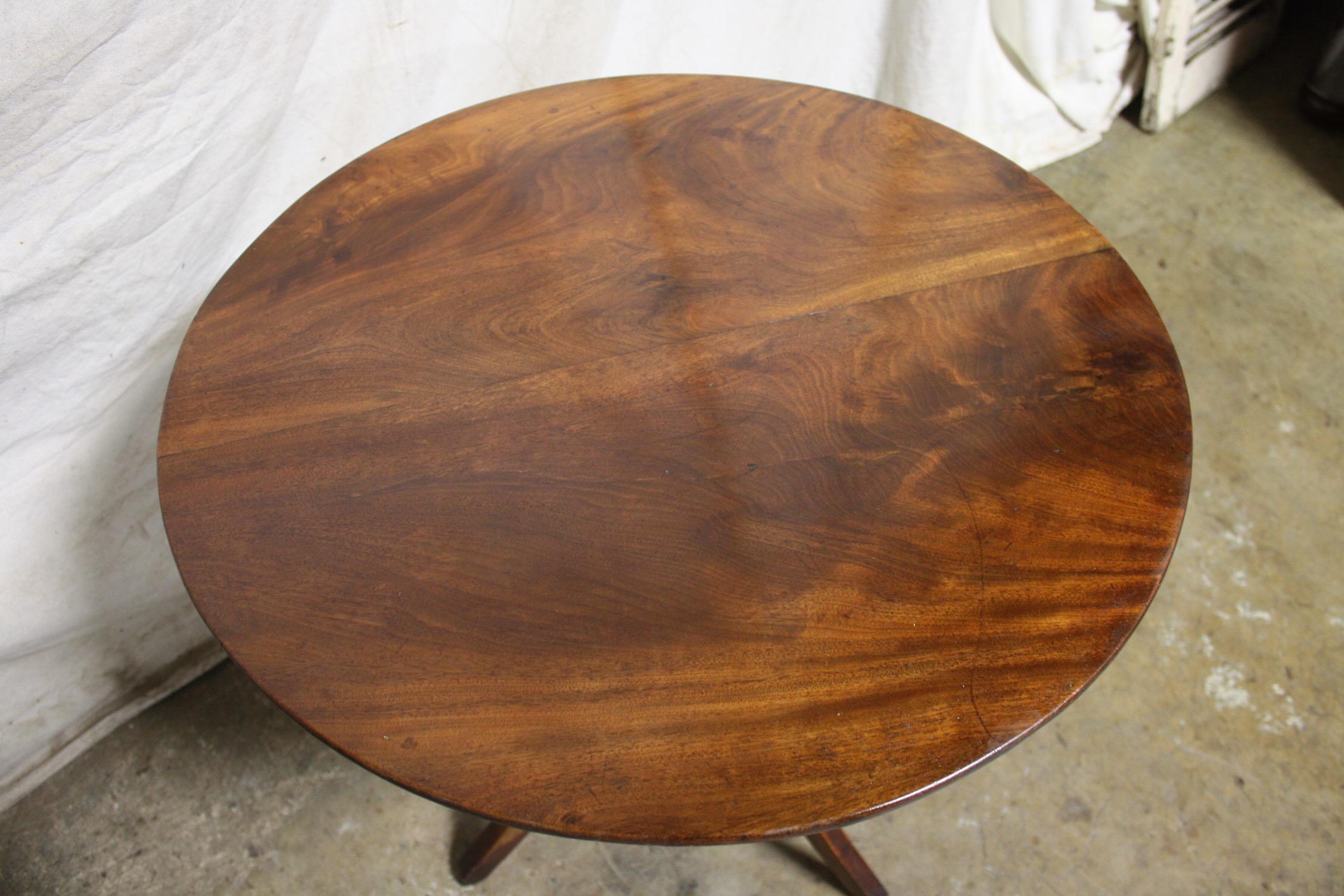 Mahogany 19th Century French Tilt-Top Table