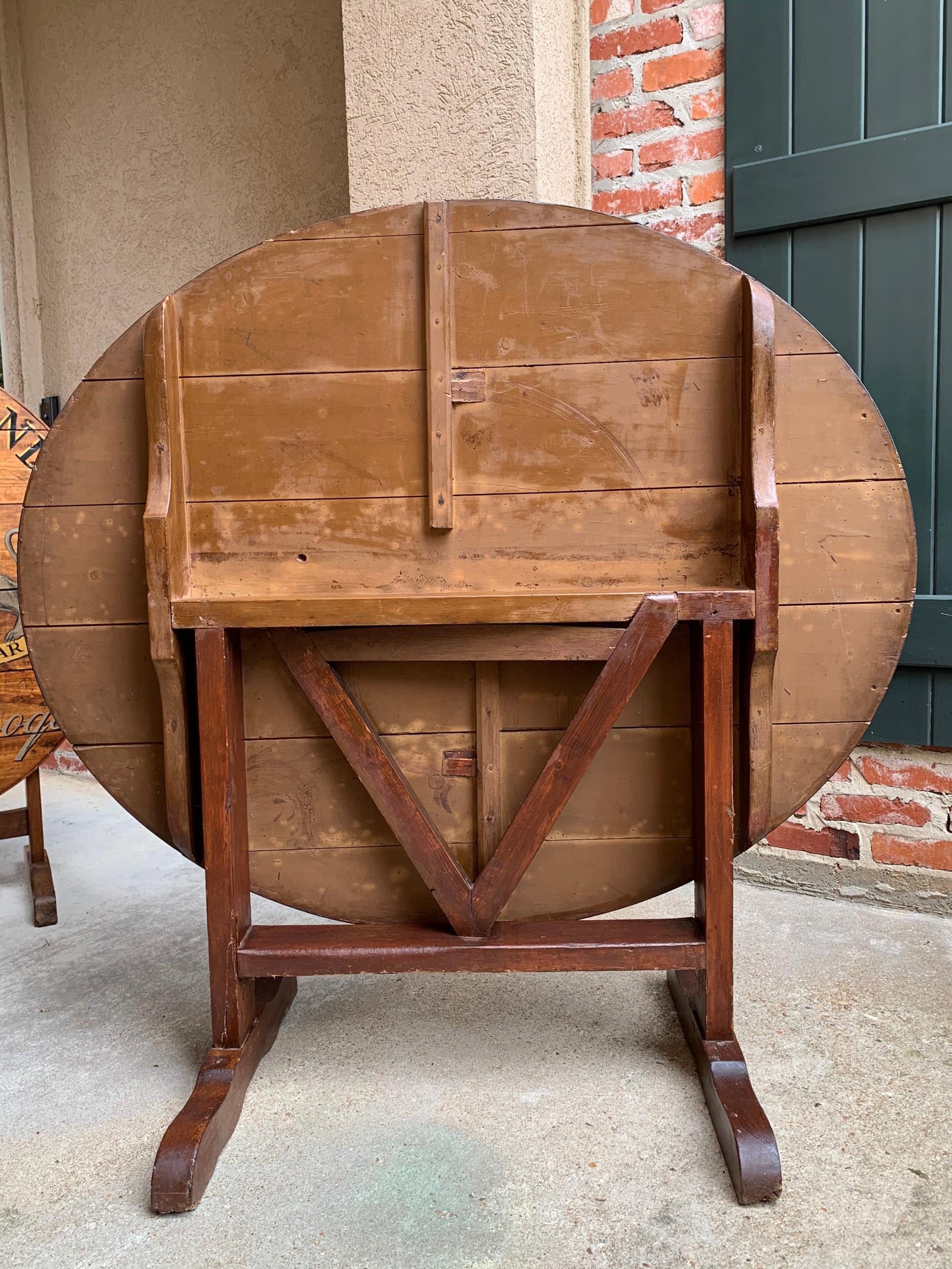 19th Century French Tilt-Top Table Wine Tasting Oval Painted Black Grand Cru 6