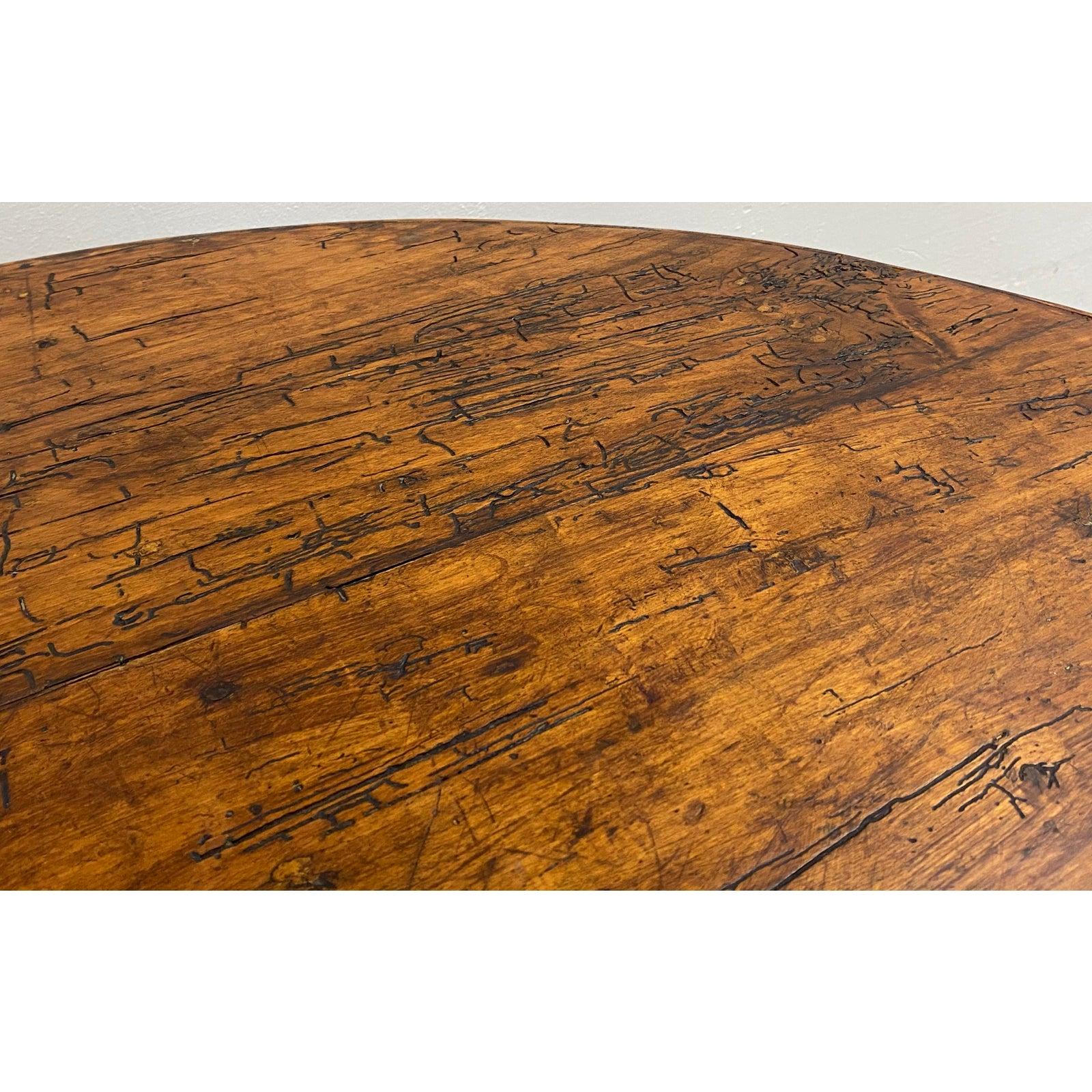 19th Century French Tilt-Top Tavern or Wine Table In Distressed Condition In San Francisco, CA