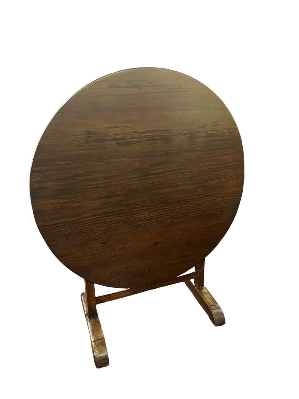 19th Century French Tilt Top Wine Tasting Table in walnut with fresh refinish.
Ready for use.