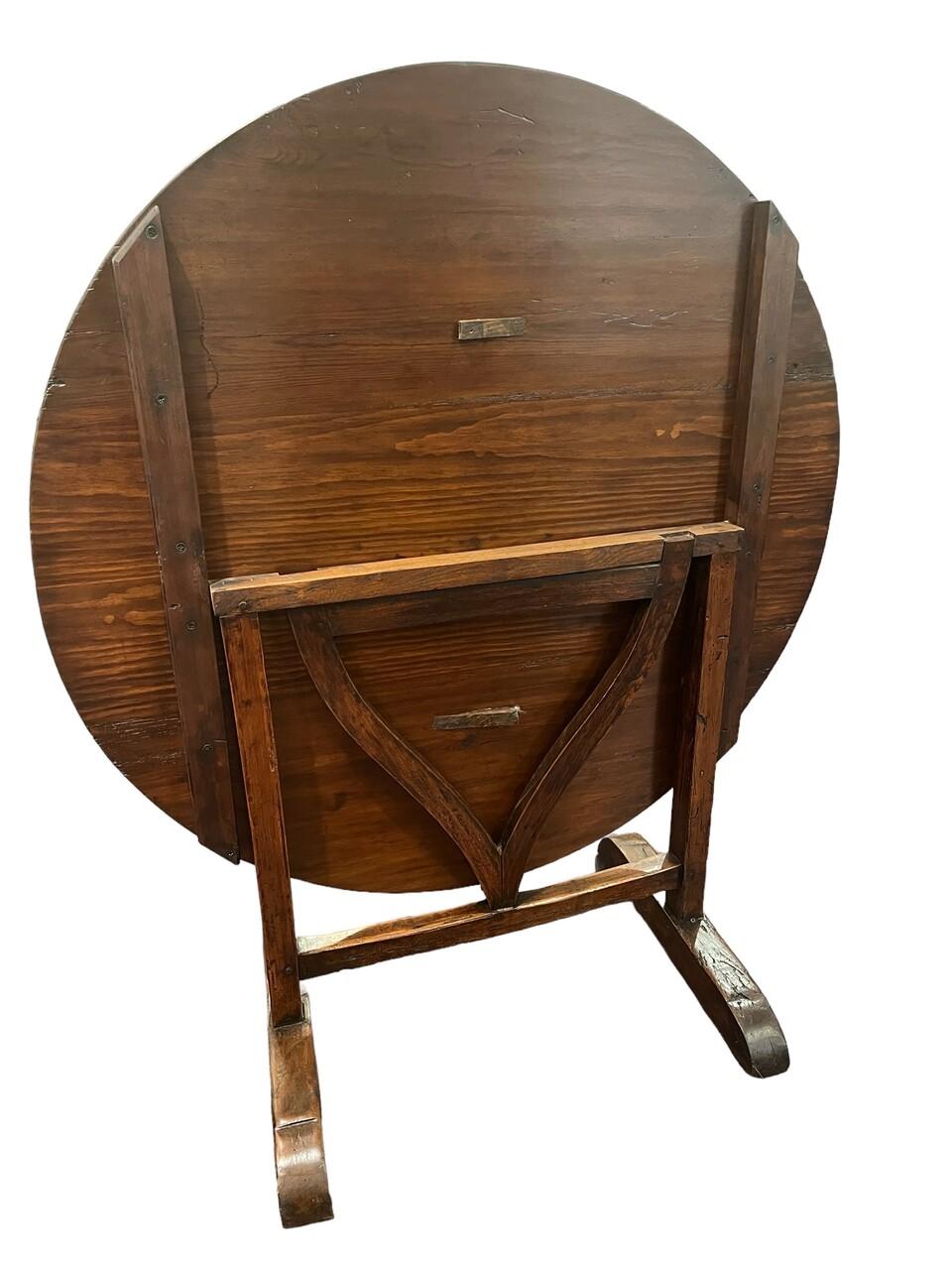 Country 19th Century French Tilt Top Wine Tasting Table