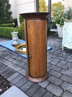 19th Century French Tole Faux Bois Column or Serviette/Plate Warmer