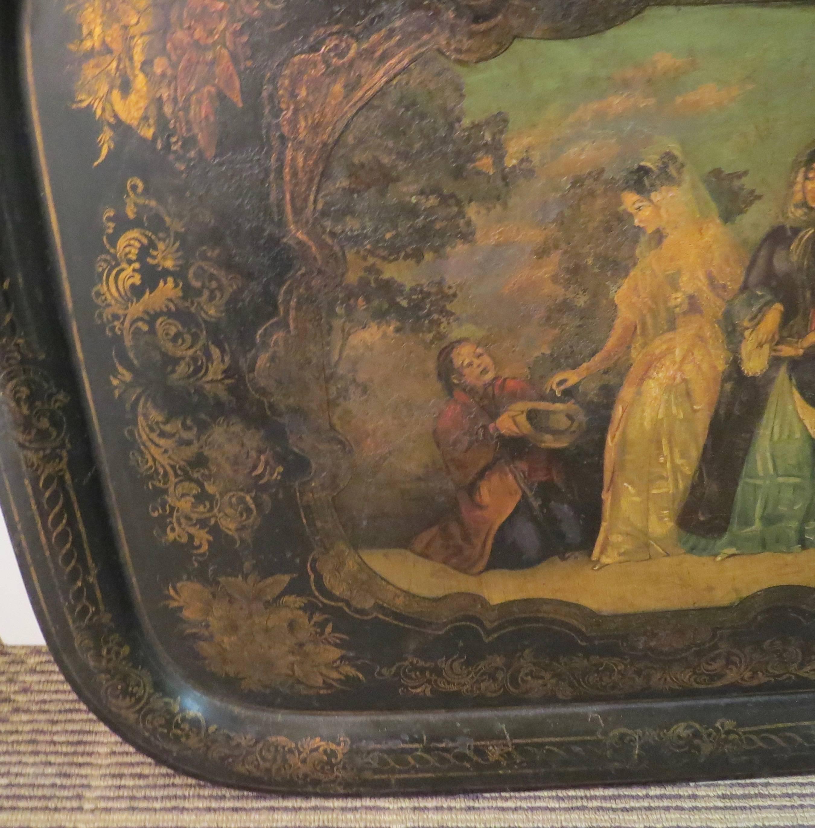 19th Century French Tole Tray In Good Condition For Sale In Tulsa, OK