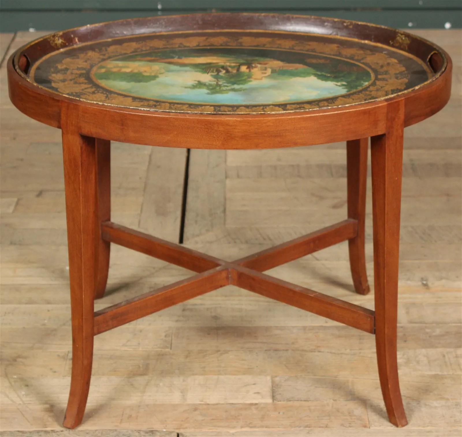 Französischer Tablett-Tisch aus dem 19. Jahrhundert (Zinn) im Angebot