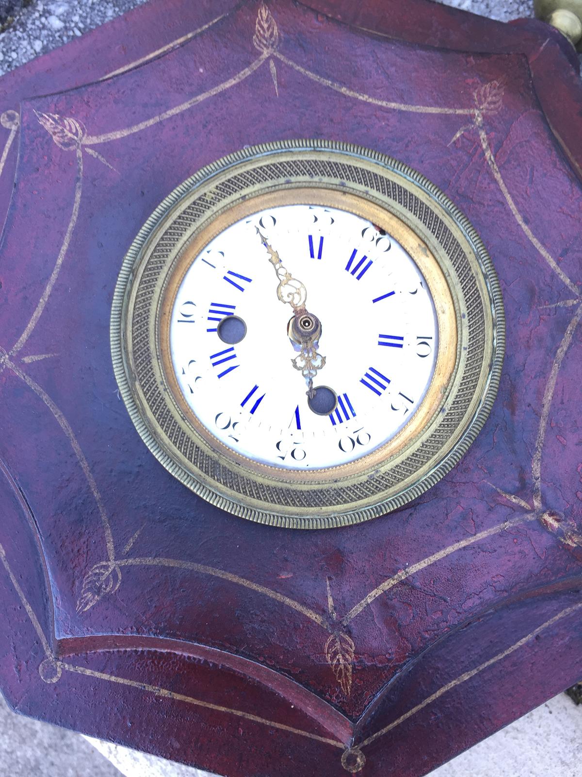 19th Century French Tole Wall Clock 6