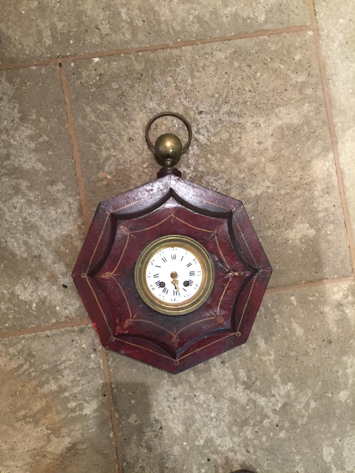 19th century French tole wall clock.