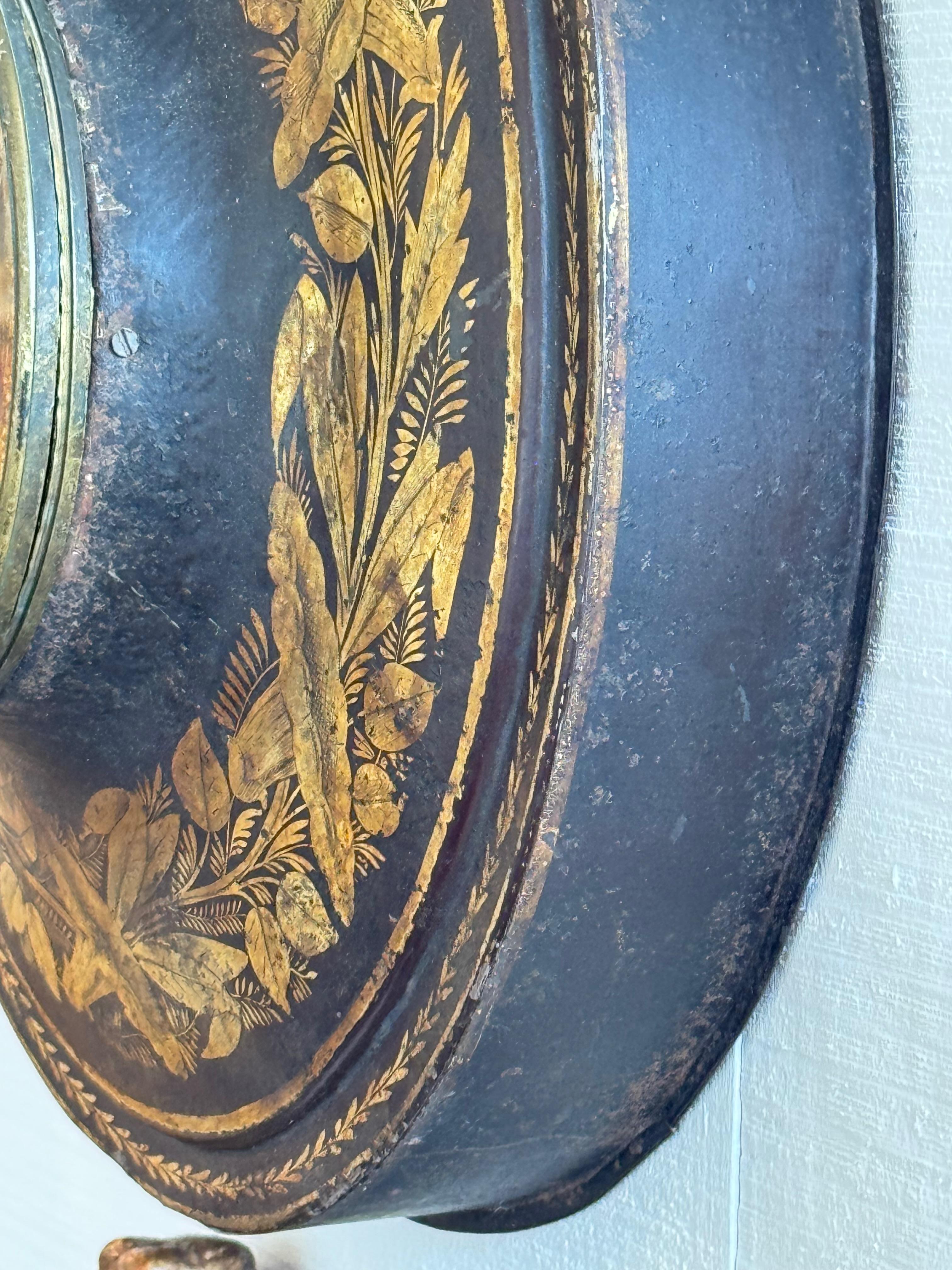 Metal 19th Century French Tôle Wall Clock For Sale