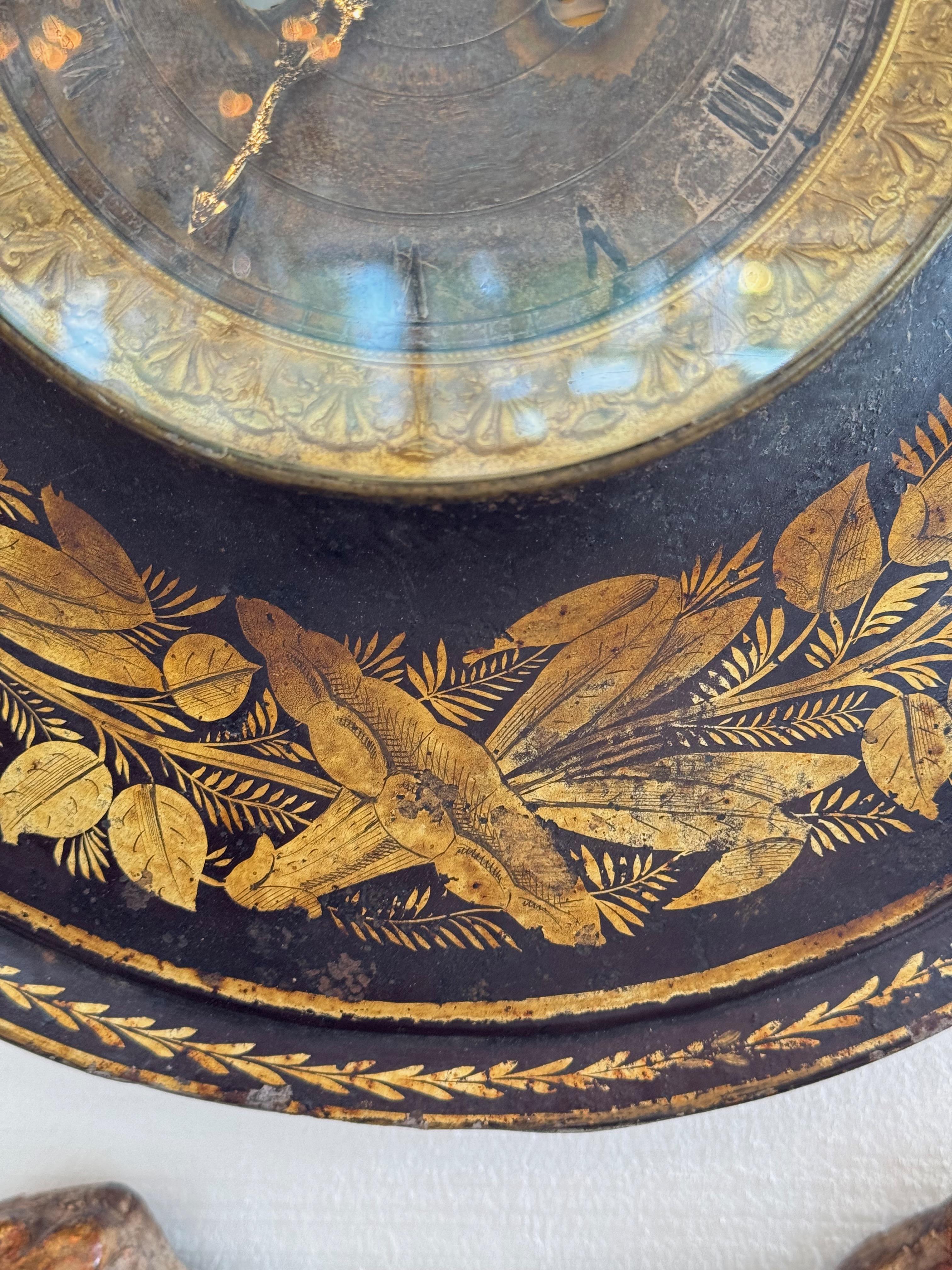 19th Century French Tôle Wall Clock For Sale 2