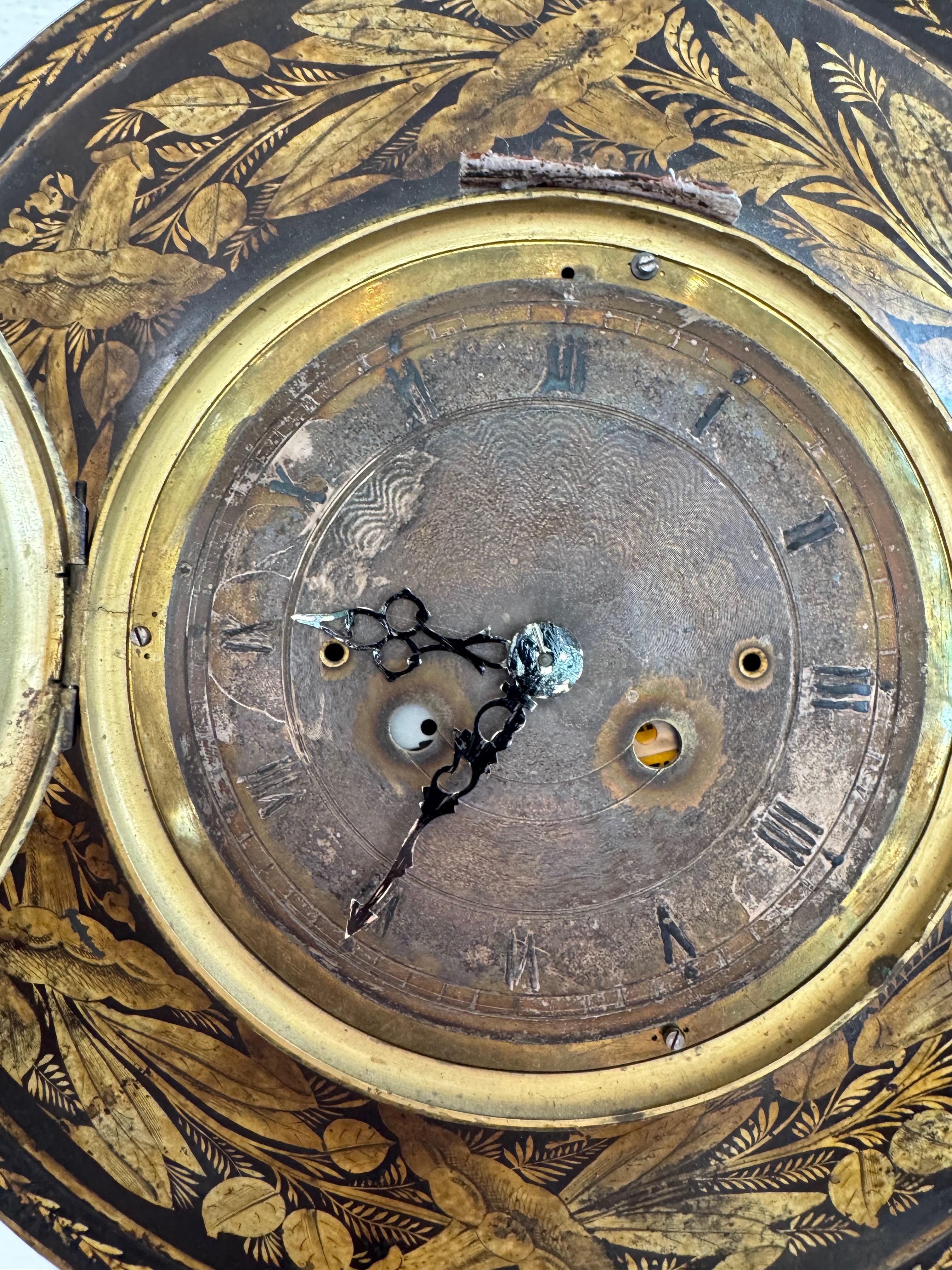19th Century French Tôle Wall Clock For Sale 3