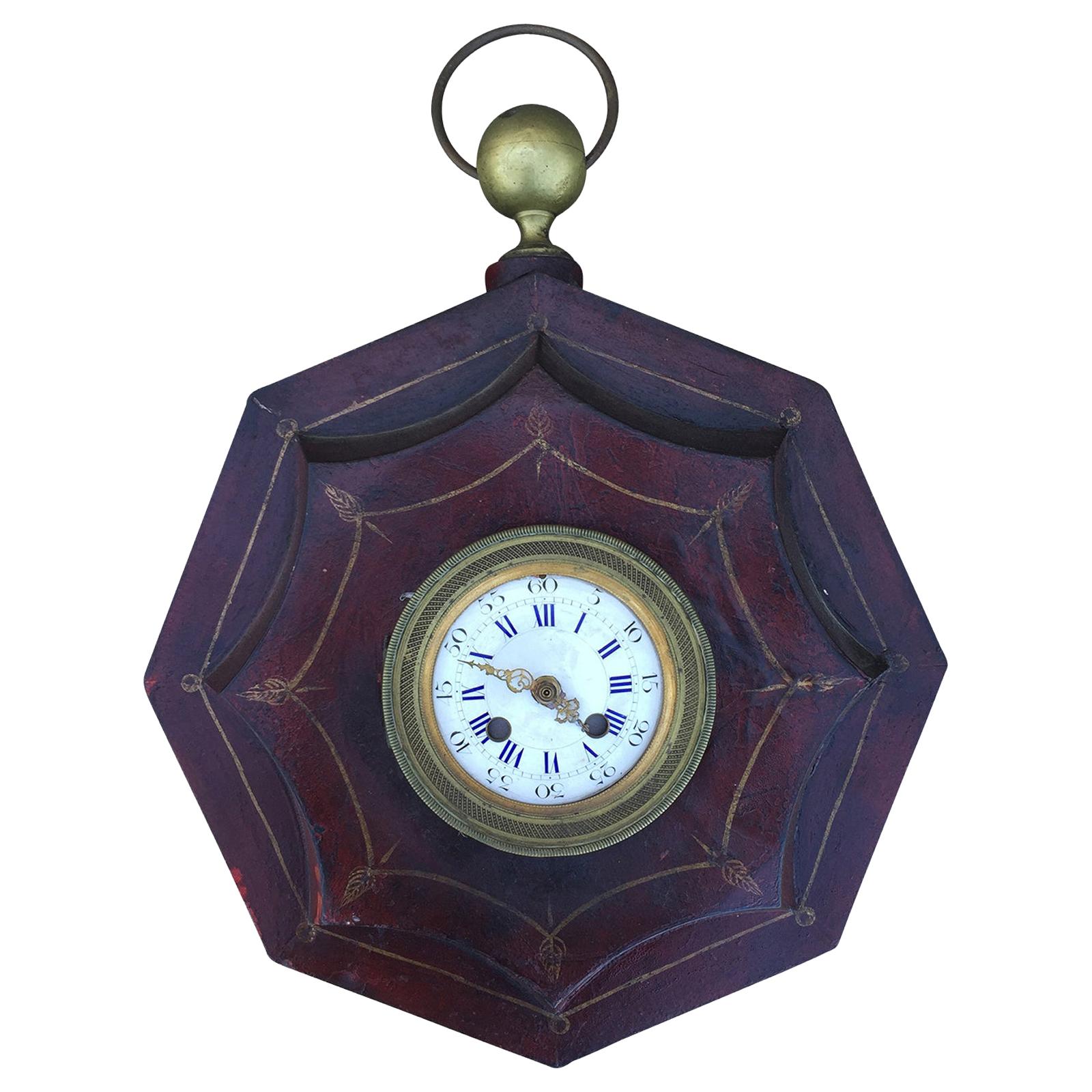 19th Century French Tole Wall Clock
