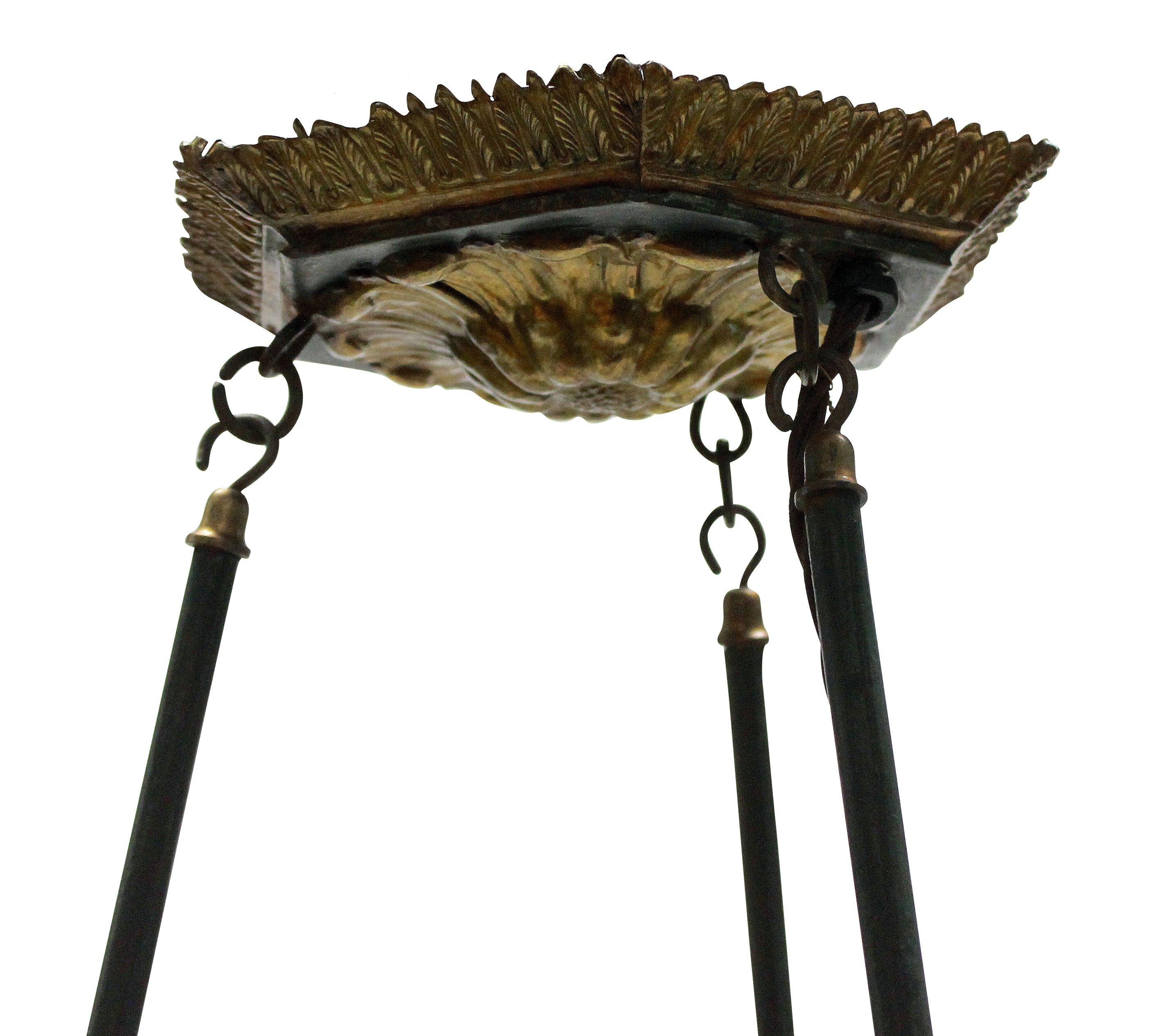 Tin 19th Century French Toleware Chandelier