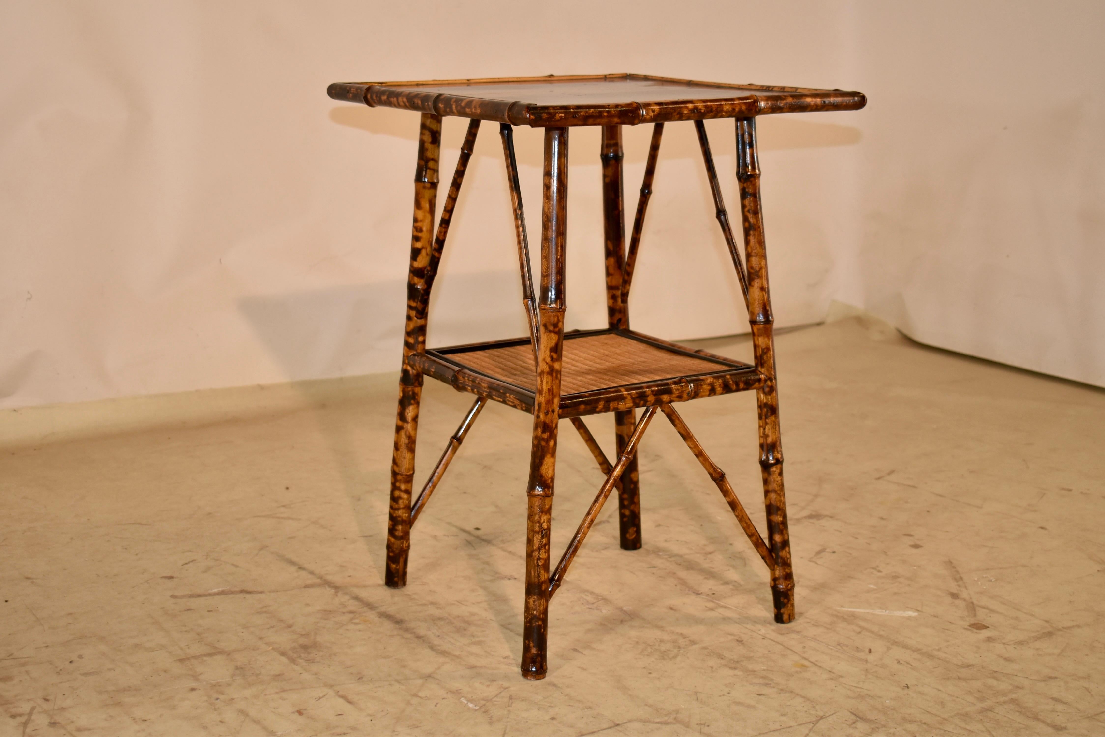 Art Nouveau 19th Century French Tortoise Bamboo Side Table