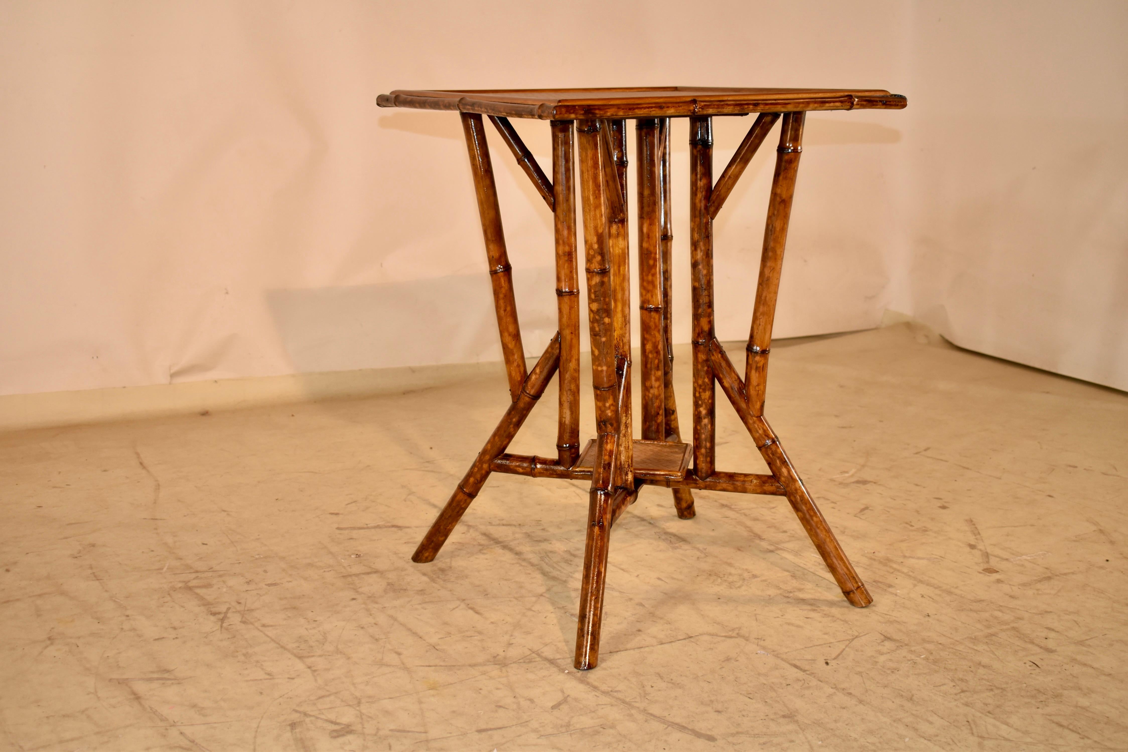 Art Nouveau 19th Century French Tortoise Bamboo Side Table For Sale