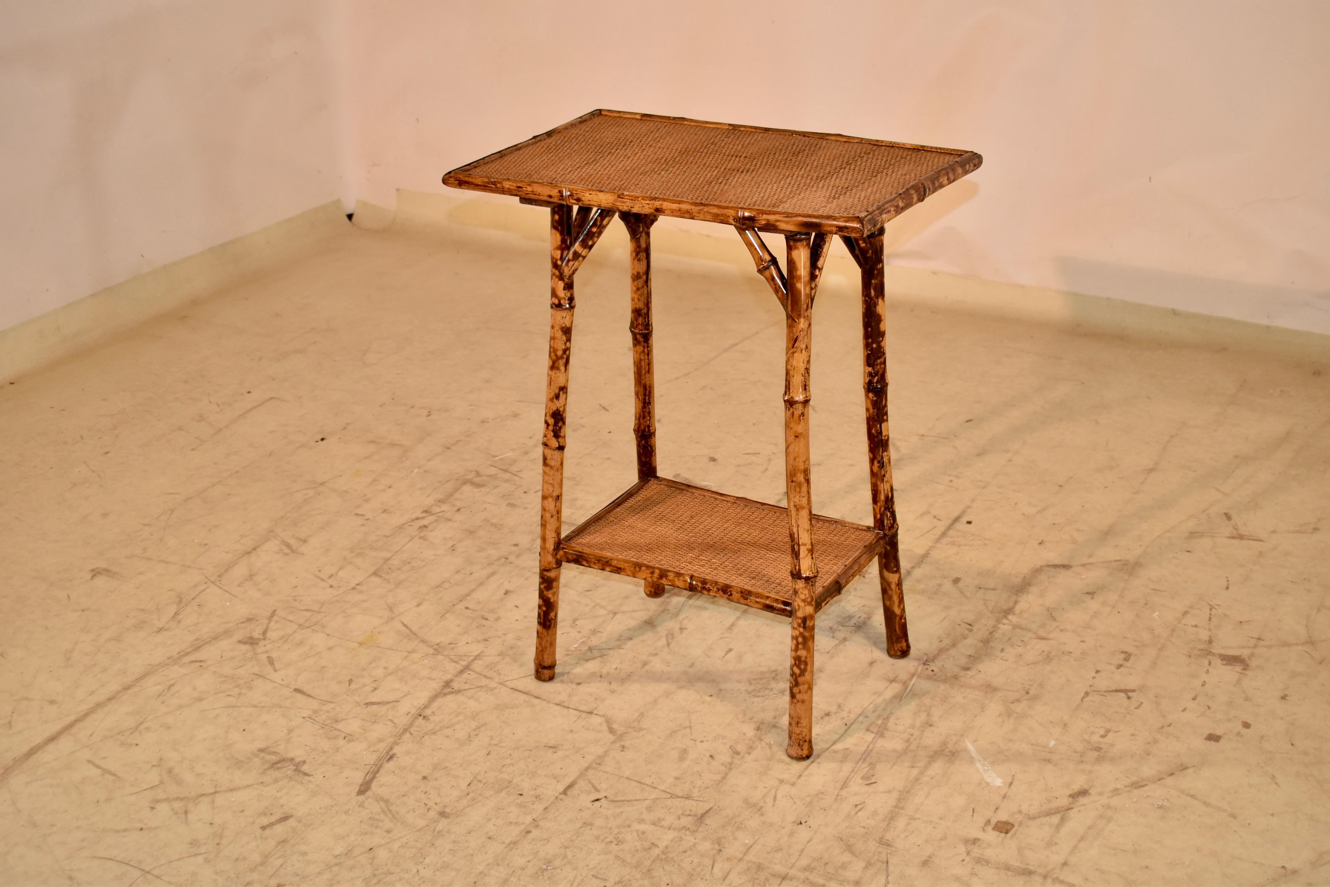 19th Century French Tortoise Bamboo Side Table In Good Condition In High Point, NC