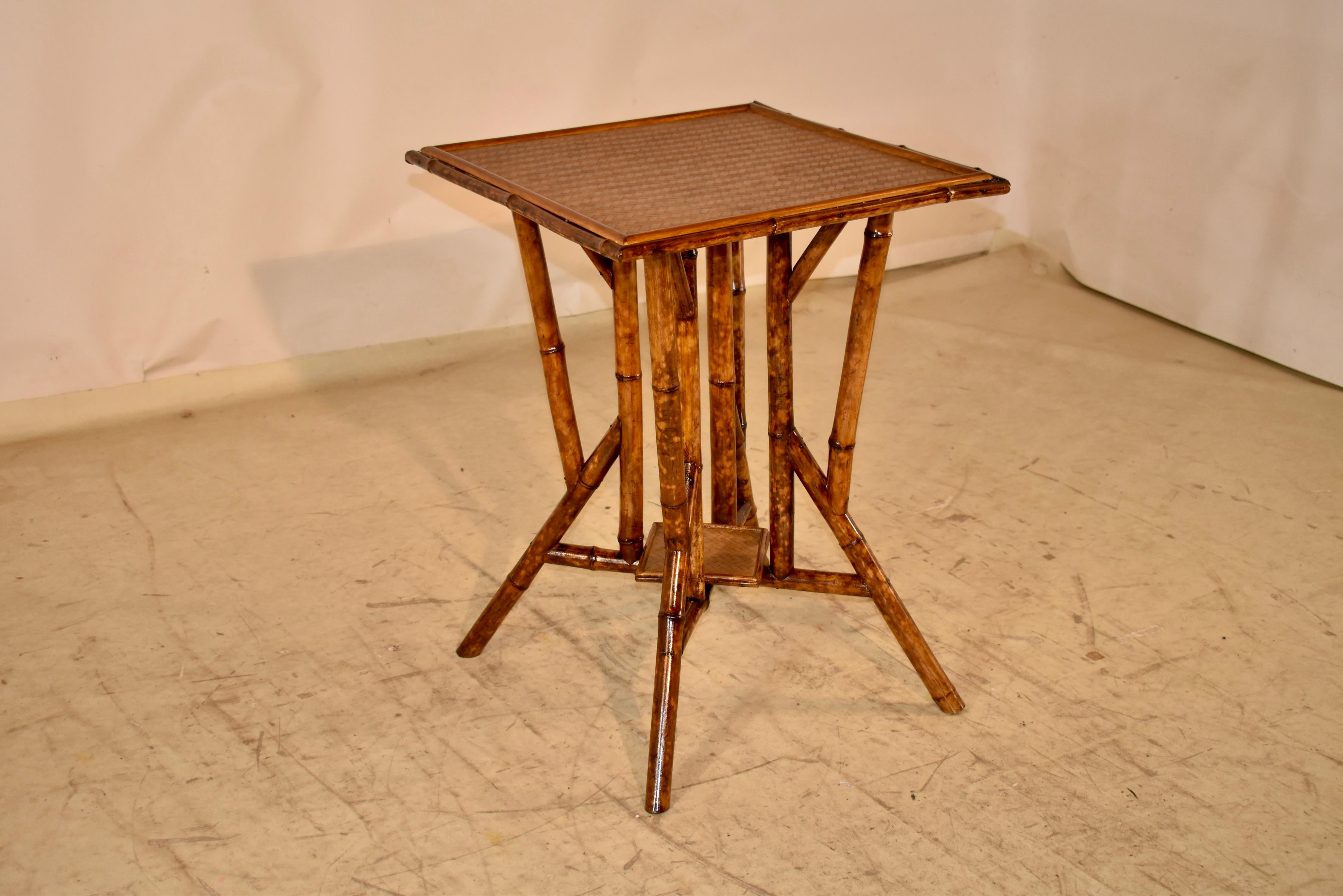 19th Century French Tortoise Bamboo Side Table In Good Condition For Sale In High Point, NC