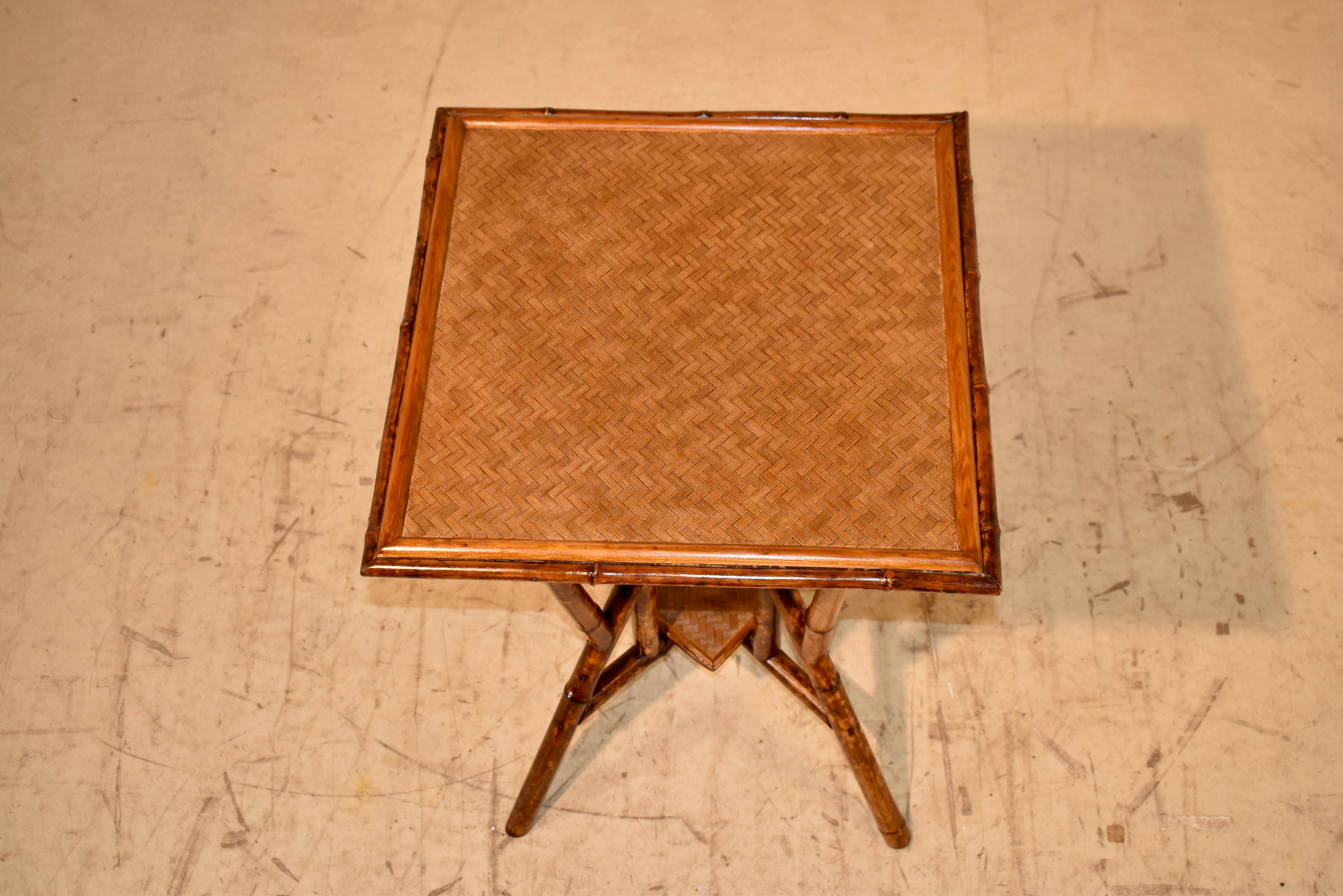 19th Century French Tortoise Bamboo Side Table For Sale 4