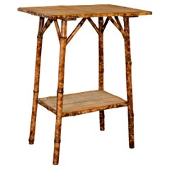 Antique 19th Century French Tortoise Bamboo Side Table