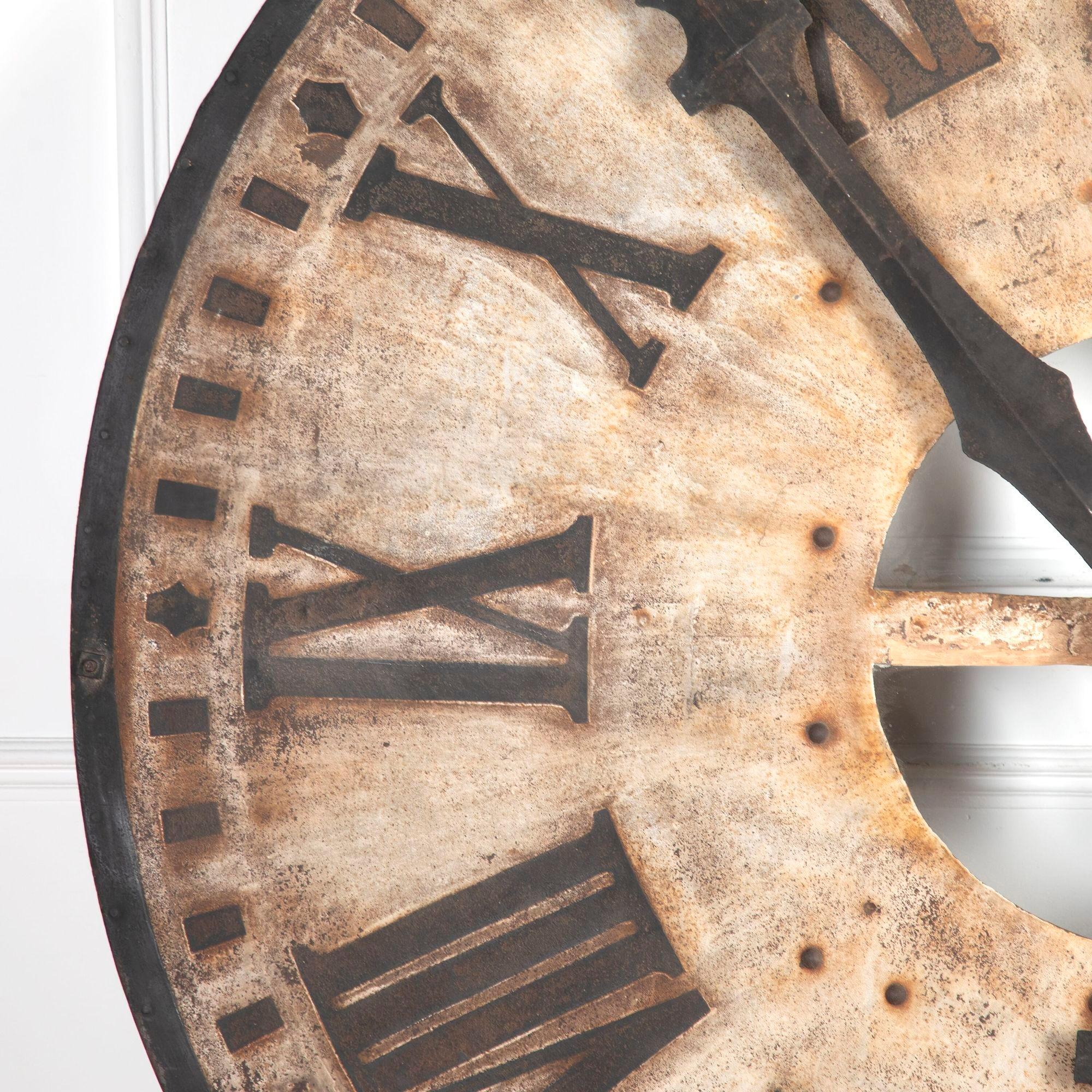 Face d'horloge de tour française du XIXe siècle en vente 1