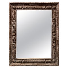 19th Century French Tramp Art Framed Mirror