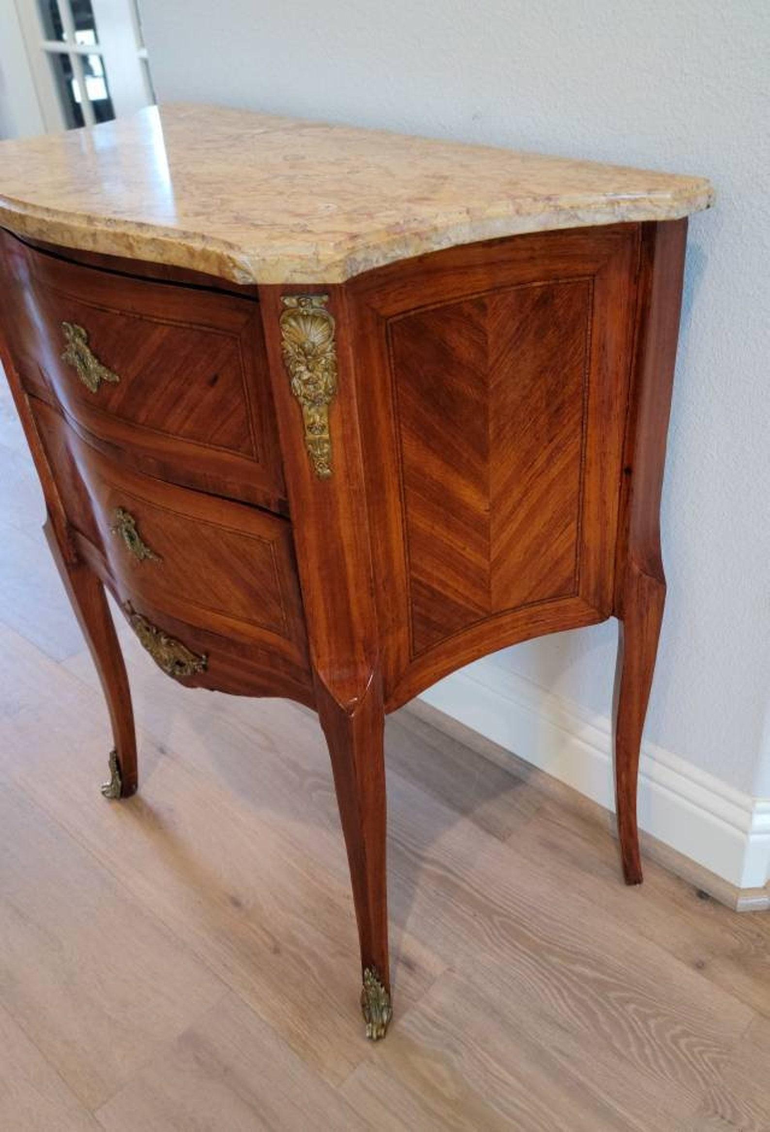 Gilt 19th Century French Transition Louis XV XVI Style Petite Commode
