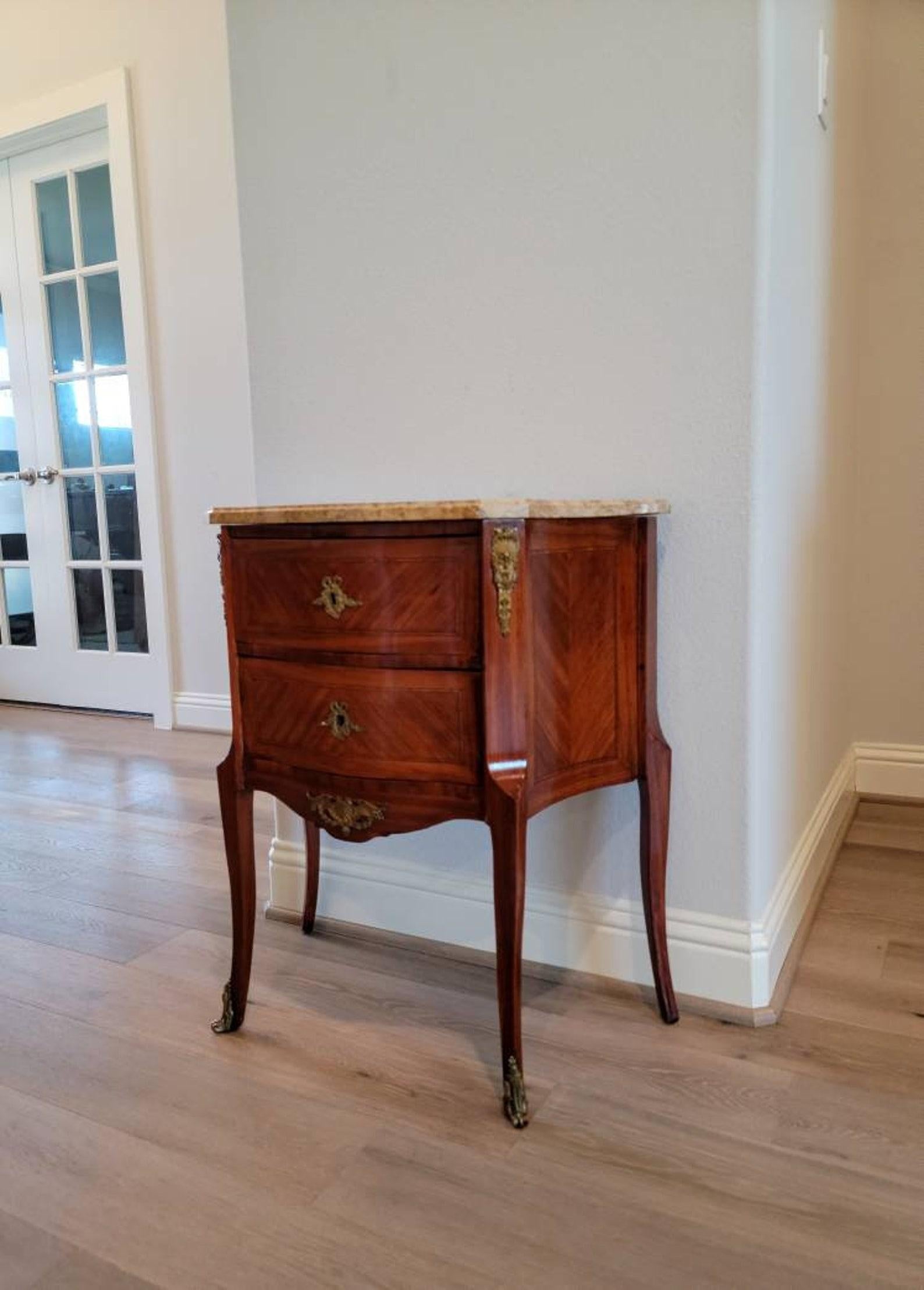 19th Century French Transition Louis XV XVI Style Petite Commode In Good Condition In Forney, TX