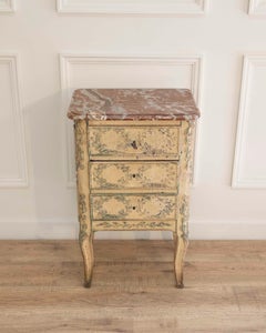 19th Century French Transition-Style Half Chest of Drawers with Marble Top