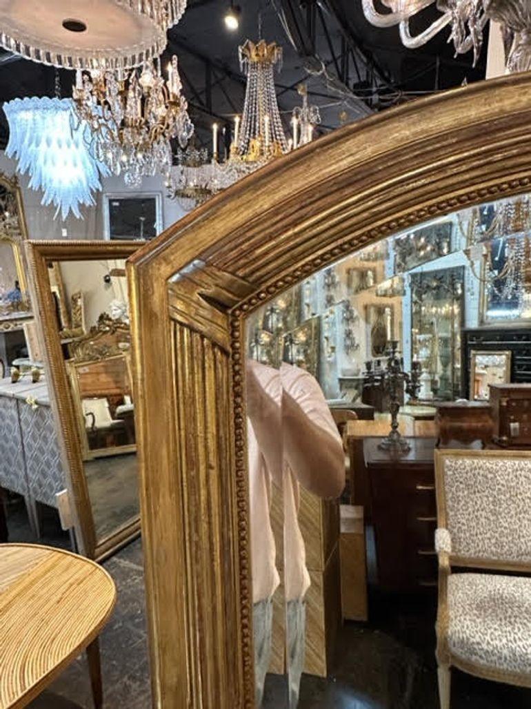 19th Century French Transitional Carved and Giltwood Mirror For Sale 1