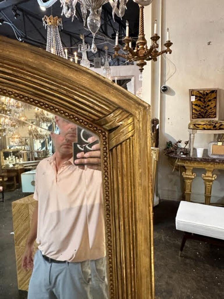 19th Century French Transitional Carved and Giltwood Mirror For Sale 3