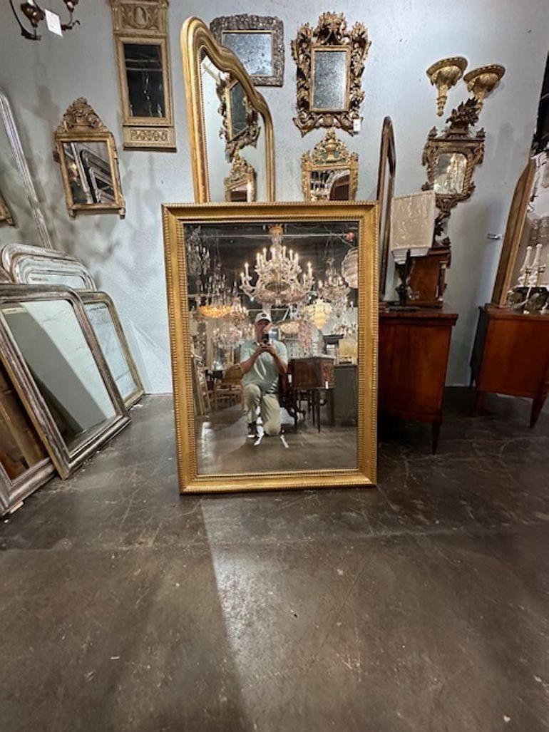 Specchio francese di transizione del XIX secolo, intagliato e in legno dorato in vendita 2