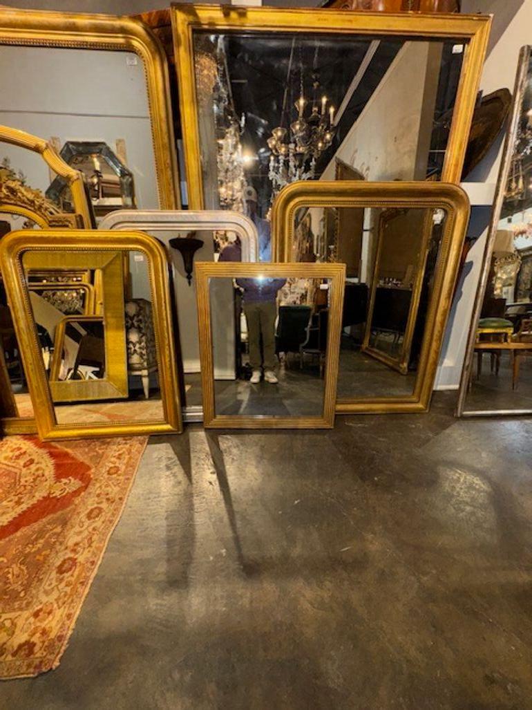 Specchio francese di transizione in legno dorato del XIX secolo in vendita 1