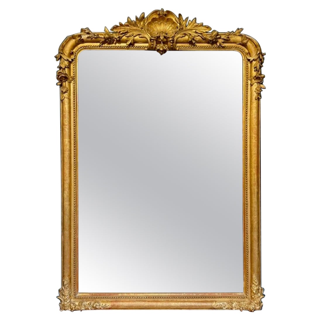 19th Century French Transitional Giltwood Mirror