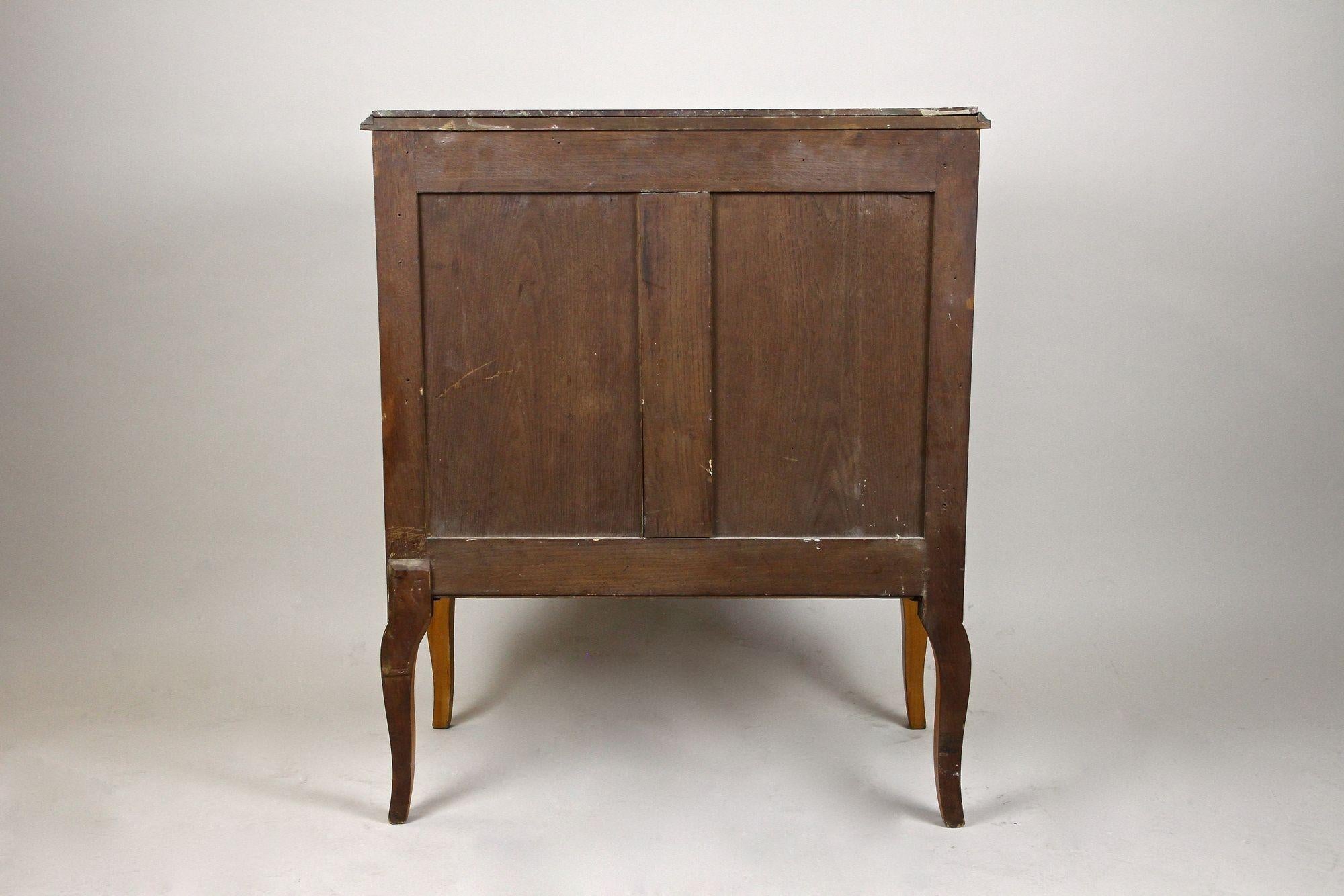 19th Century French Transitional Marquetry Chest of Drawers, France, circa 1870 For Sale 11