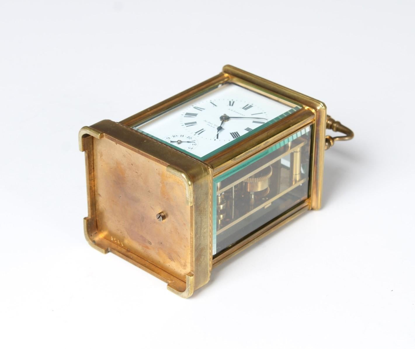 19th Century French Travel Alarm Clock, Signature A.H. Rodanet Paris, circa 1880 7