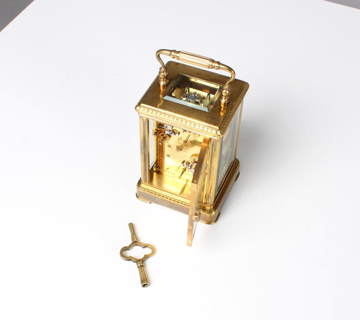 19th Century French Travel Alarm Clock, Signature A.H. Rodanet Paris, circa 1880 9