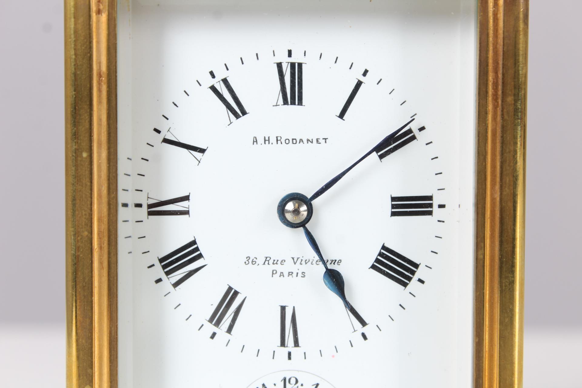 19th Century French Travel Alarm Clock, Signature A.H. Rodanet Paris, circa 1880 In Good Condition In Greven, DE