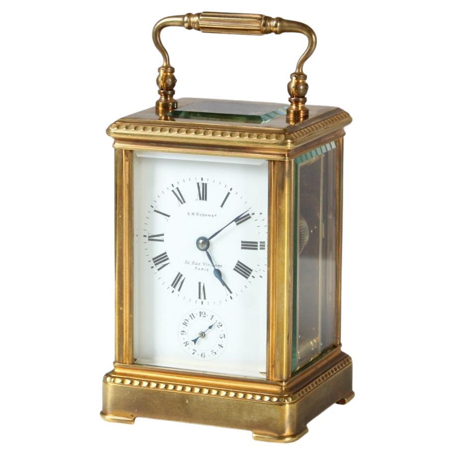 19th Century French Travel Alarm Clock, Signature A.H. Rodanet Paris, circa 1880