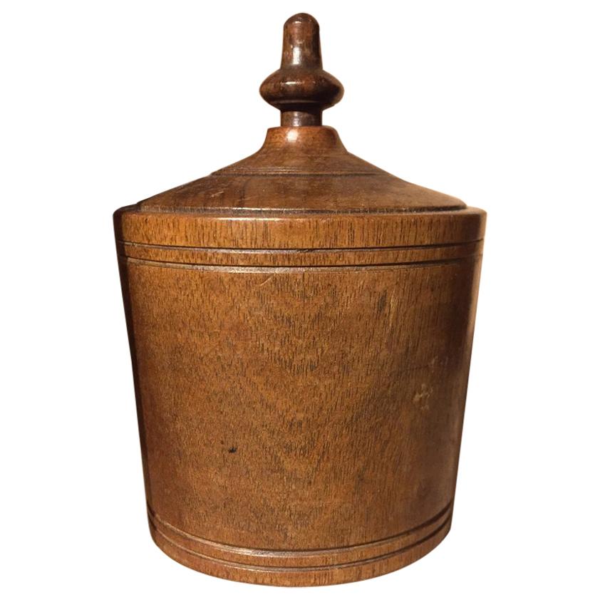 19th Century French Treen Pot with Lid