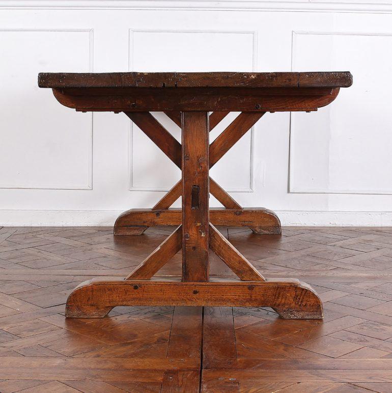 19th Century French Trestle Farm Table In Good Condition In Vancouver, British Columbia