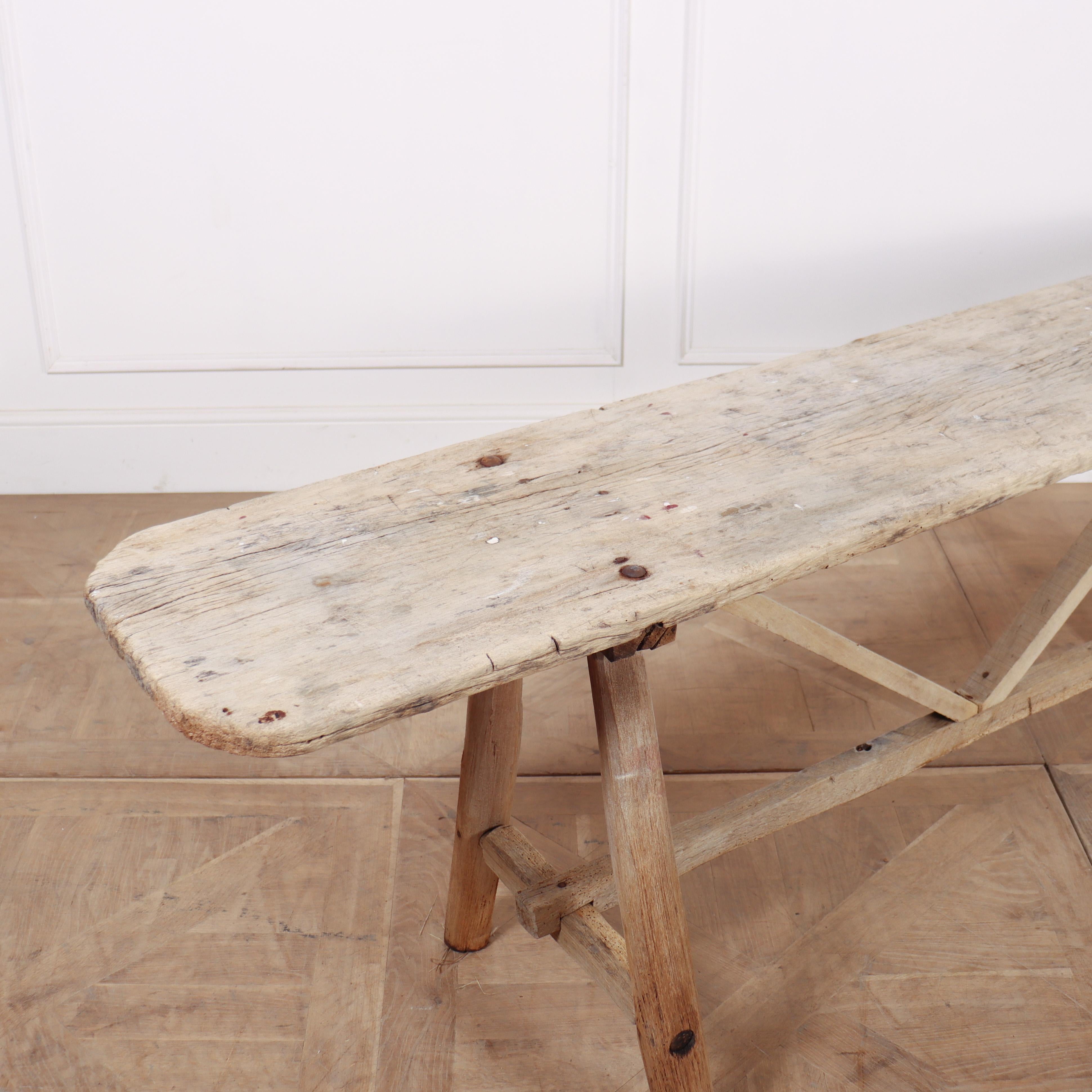 Bleached 19th Century French Trestle Table