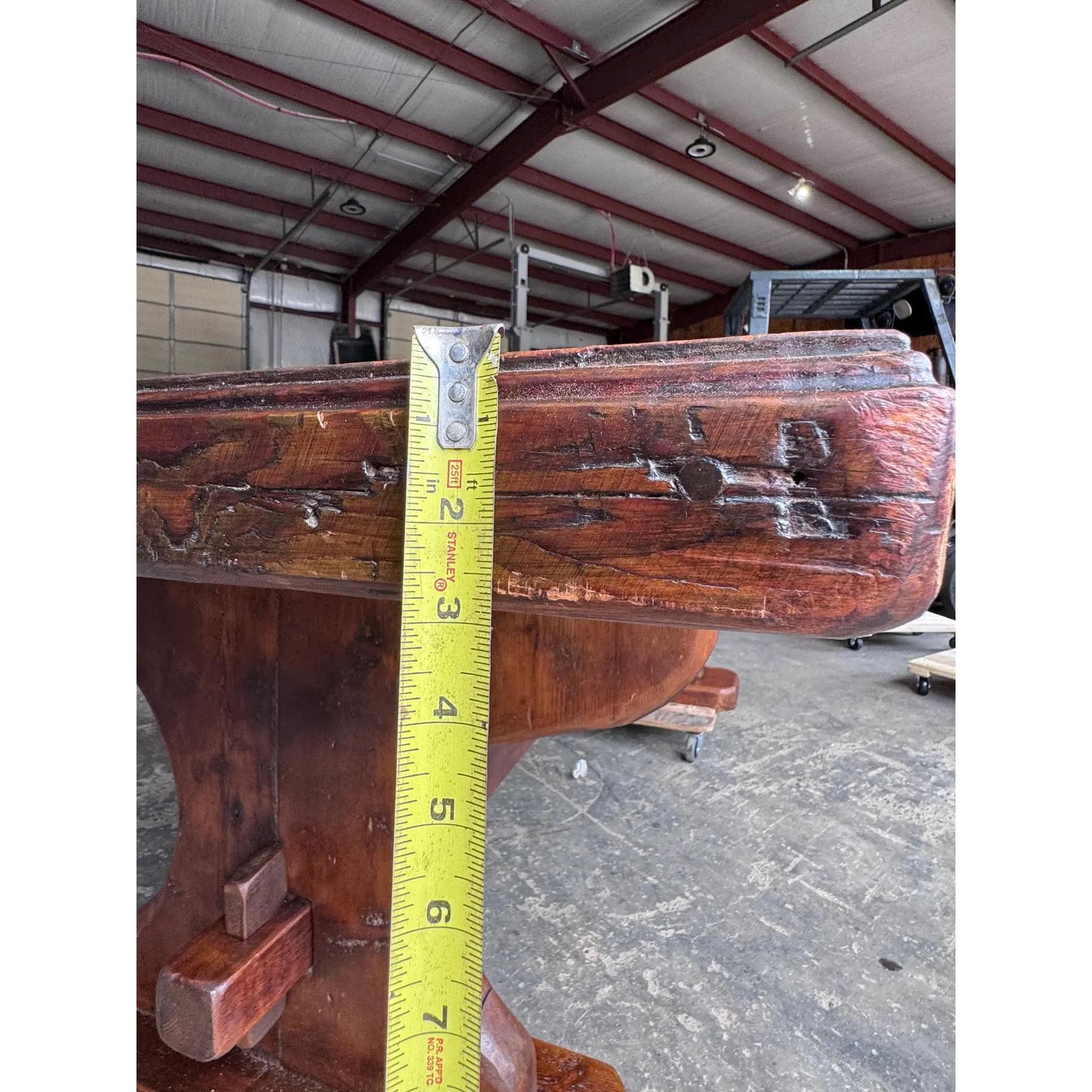 Wood 19th Century French Trestle Table For Sale