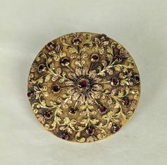 Spilla francese tricolore in oro e rubino del XIX secolo