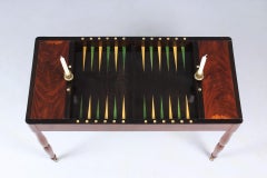 Mesa francesa Tric Trac del siglo XIX, mesa de juego de backgammon, caoba, hacia 1850